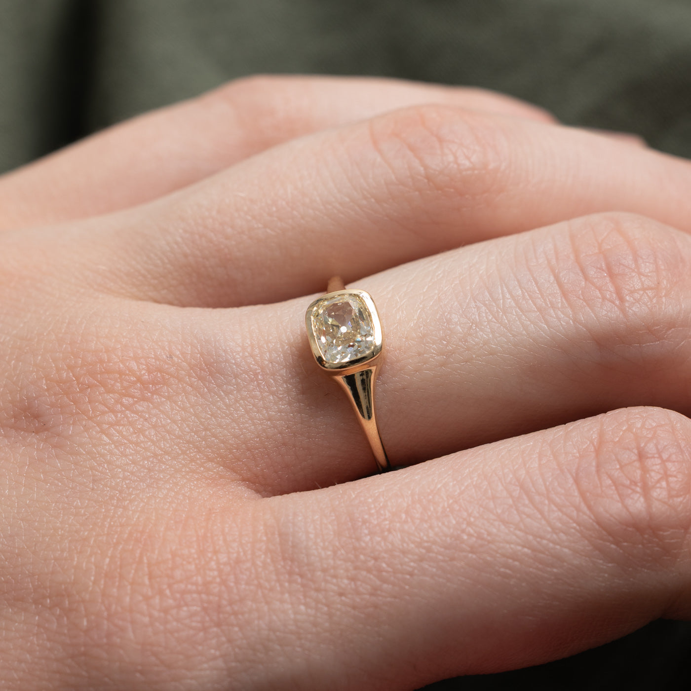 '100 Ways' 9k Yellow Gold Old Mine Diamond Signet Ring | 0.90ct VS2 Yellow | SZ 5.75