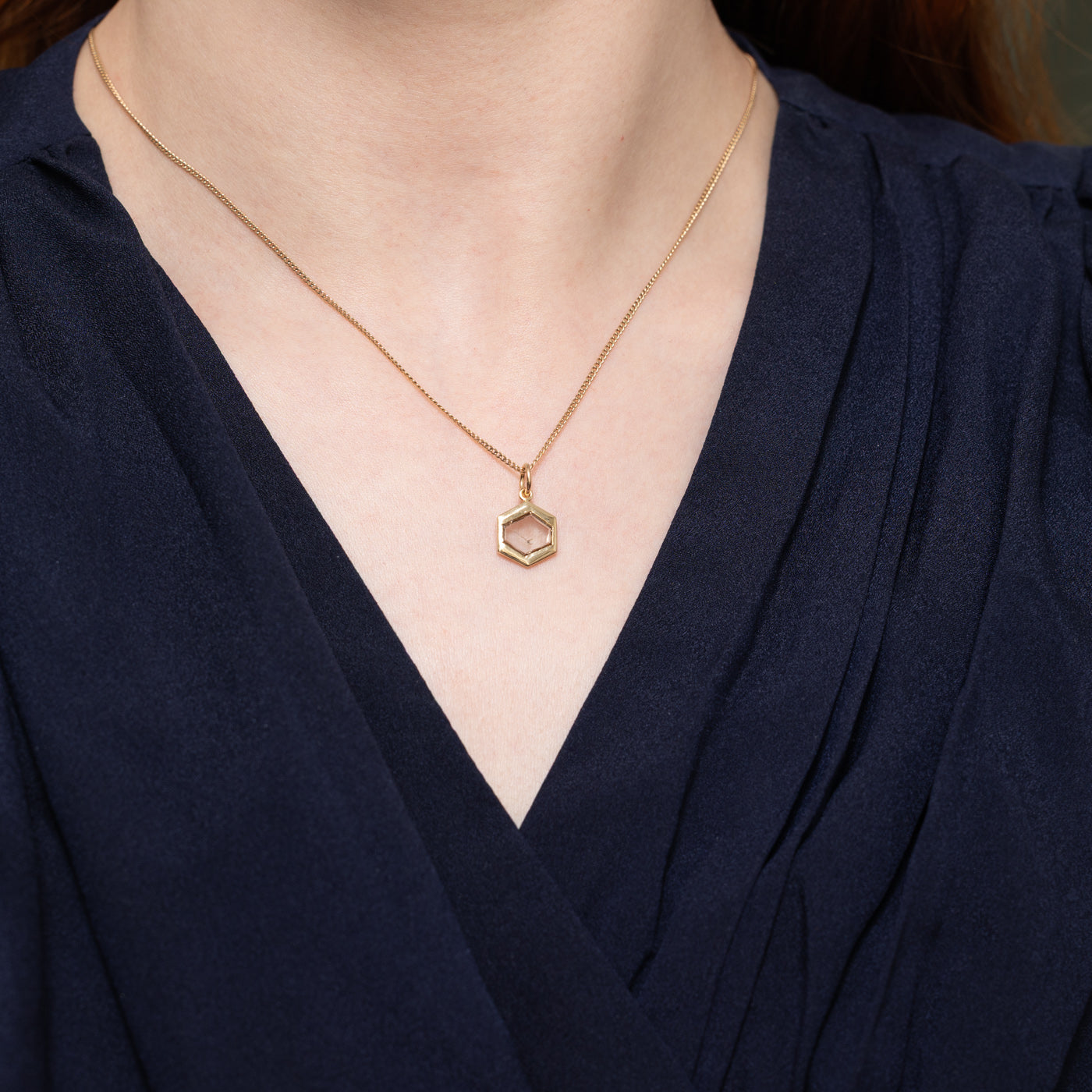 '100 Ways' 9k Yellow Gold Portrait Cut Diamond Pendant | 0.35ct