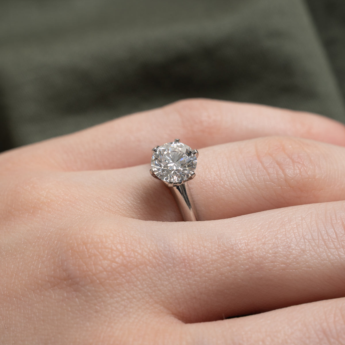 'Tiffany & Co' Diamond Solitaire Engagement Ring | 1.74ct VS1/VS2 F/G Ex | Sz 5.75