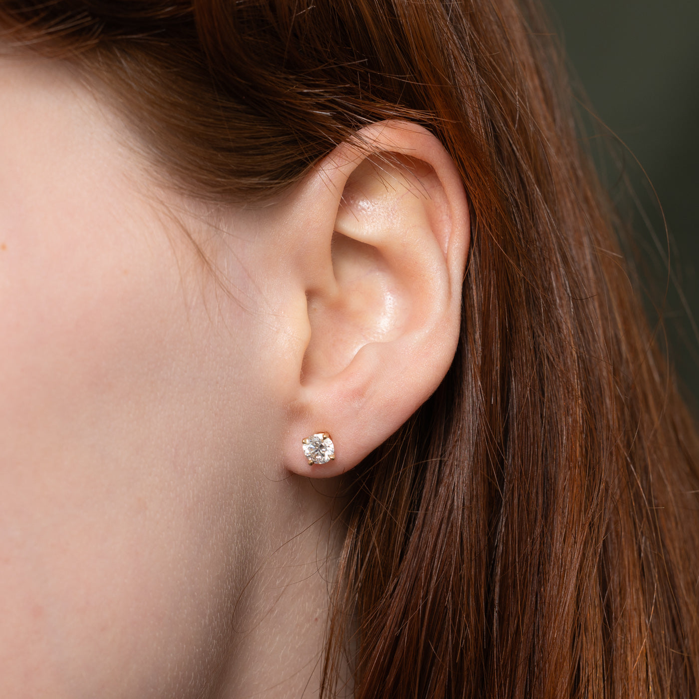 '100 Ways' Signature Yellow Gold GIA Diamond Studs | GIA 1.02ctw SI1 D/E
