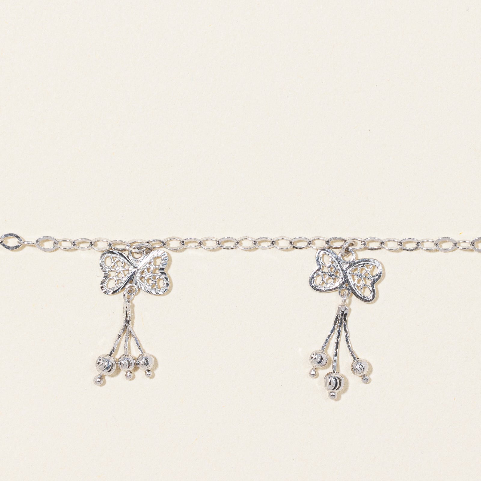 Filigree Butterfly Tassel Bracelet | 7.5" |