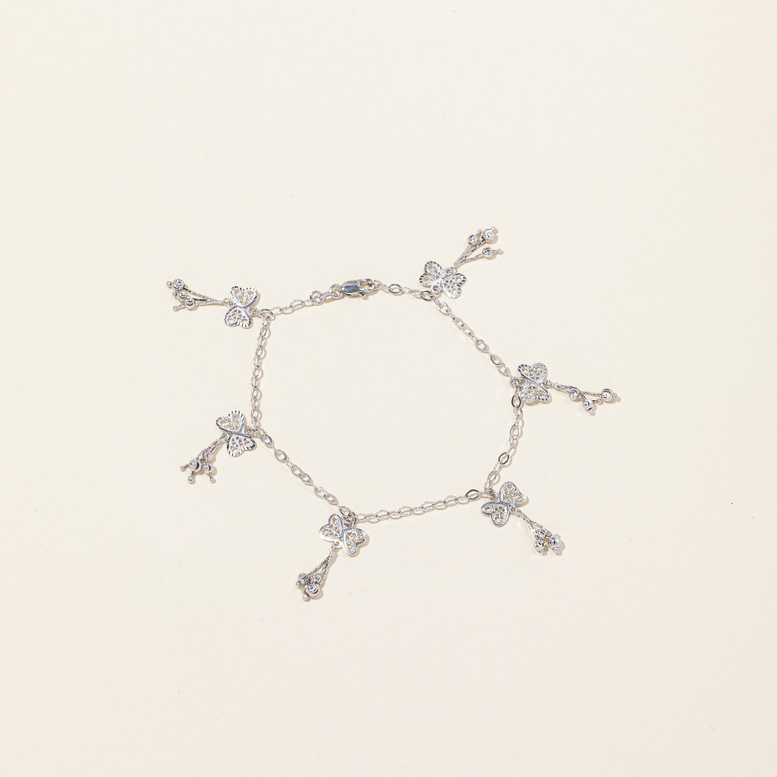 Filigree Butterfly Tassel Bracelet | 7.5" |