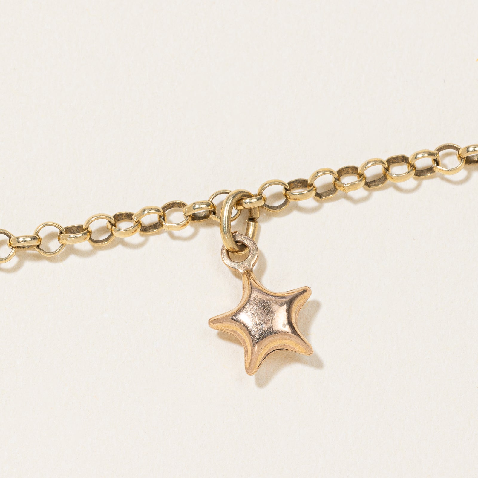 Bracelet à breloques étoile en or tricolore 18 carats | 17,8 cm | 
