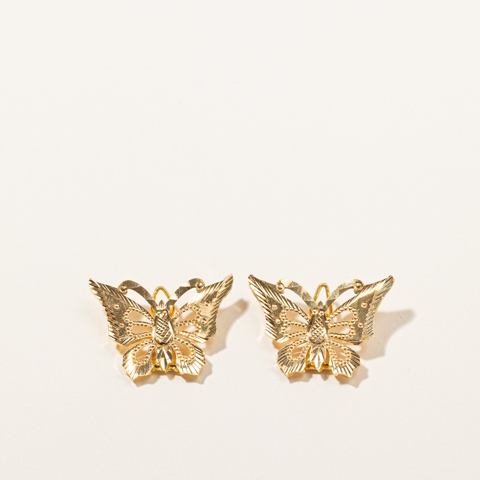 22k Yellow Gold Butterfly Hair Barrettes