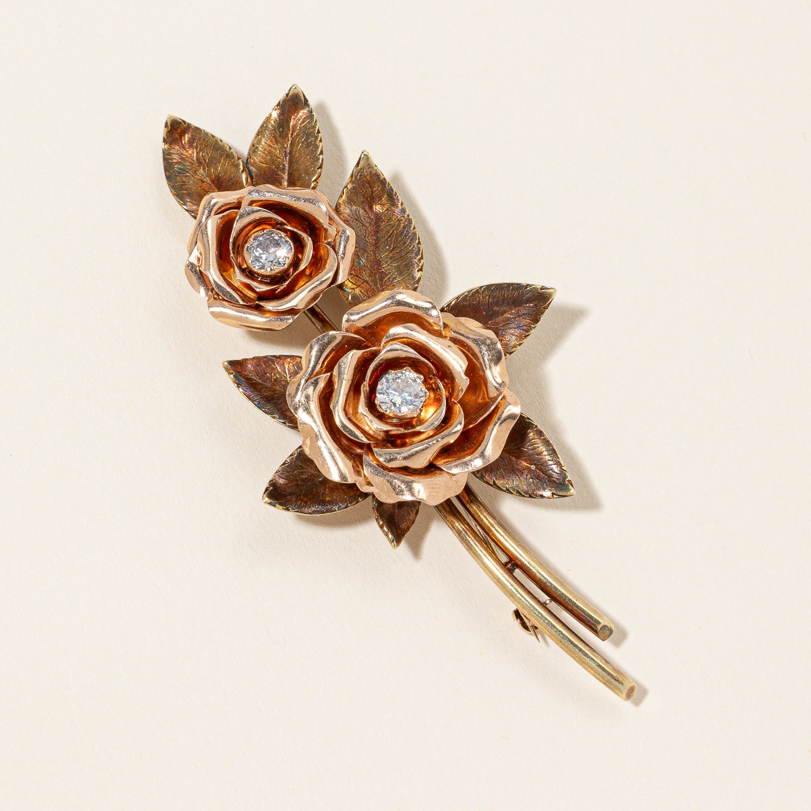 Diamond Rose Brooch | 0.64ctw |