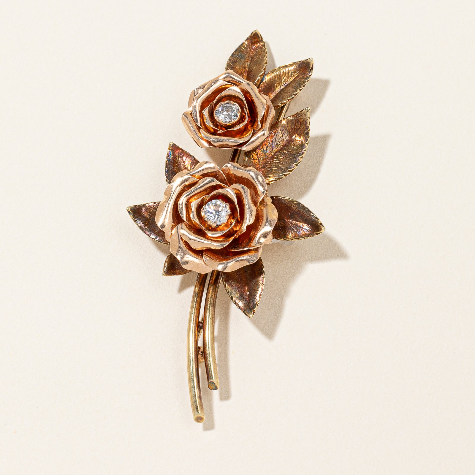 Diamond Rose Brooch | 0.64ctw |