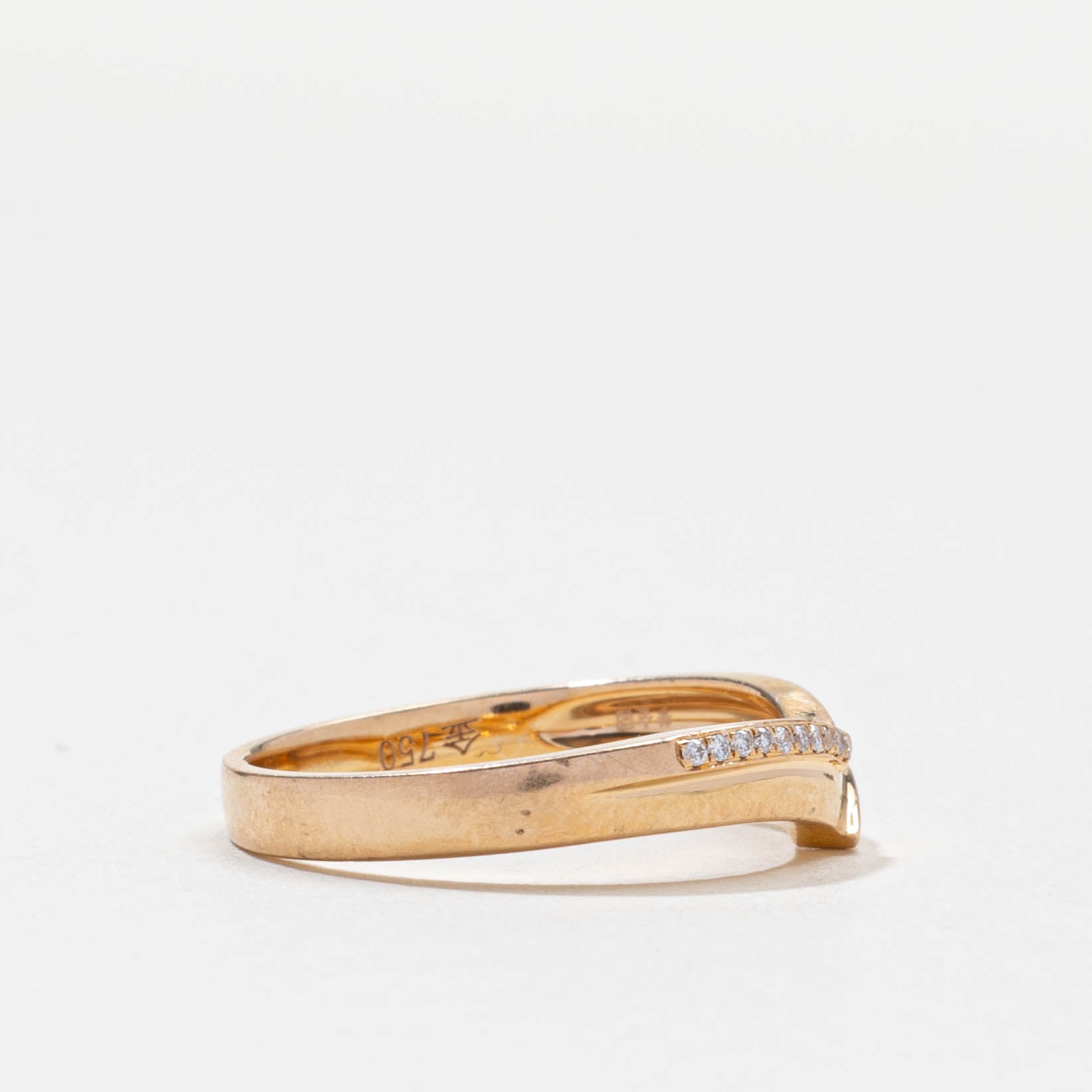 Diamond Grooved Chevron Ring | 0.03ctw | SZ 6.0