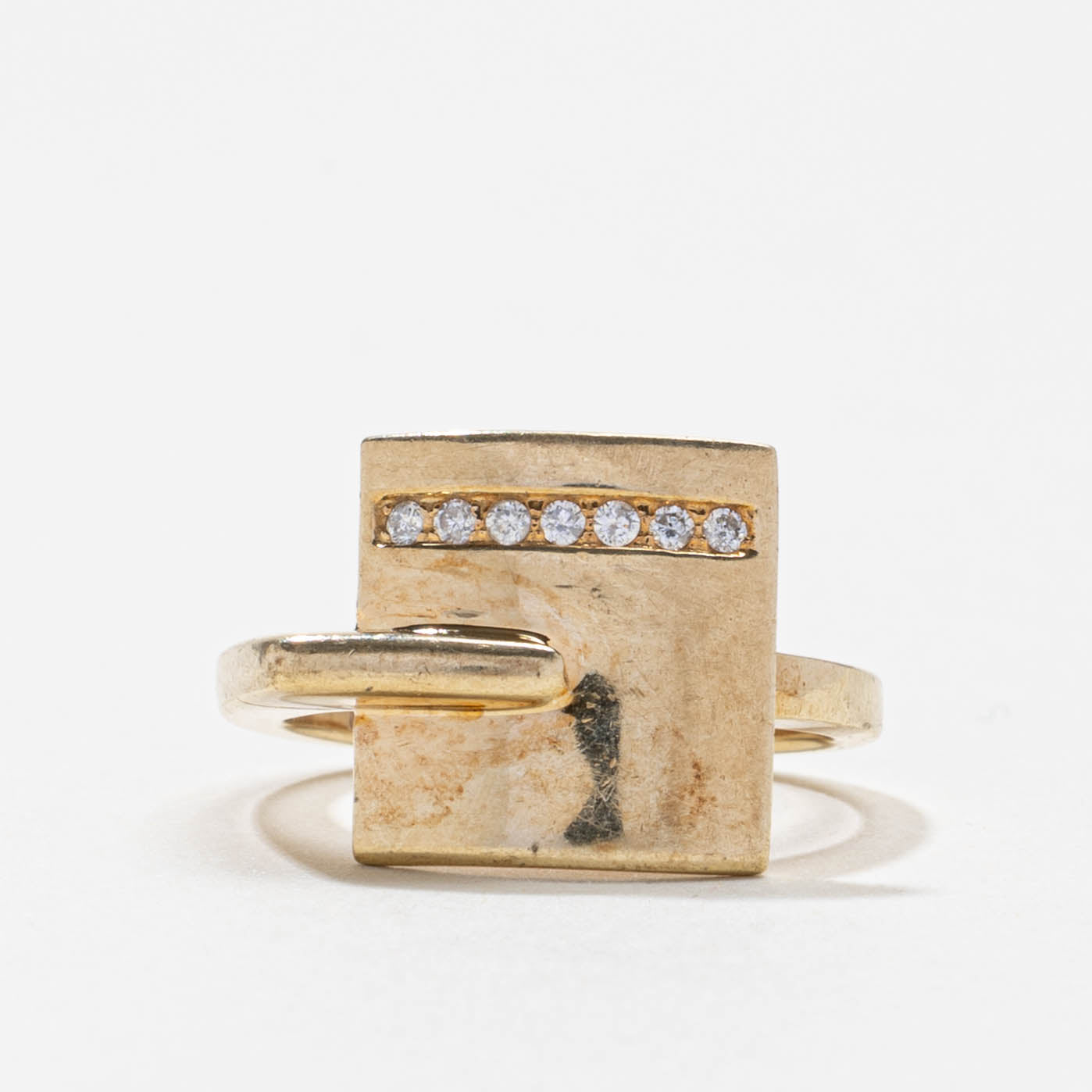 Bague géométrique avec accent de diamant | 0,07 ct | Taille 5,0