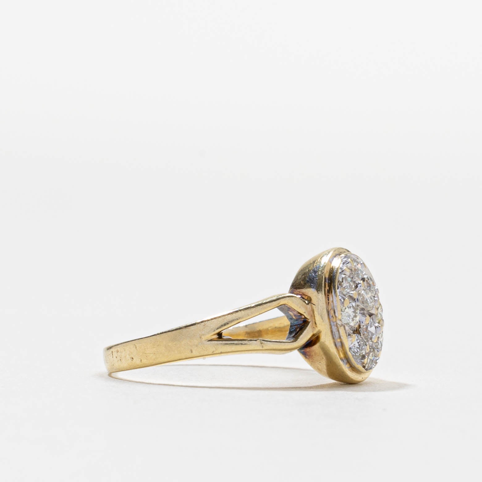 Diamond Oval Cluster Open Shank Ring | 0.25ctw | SZ 5.75