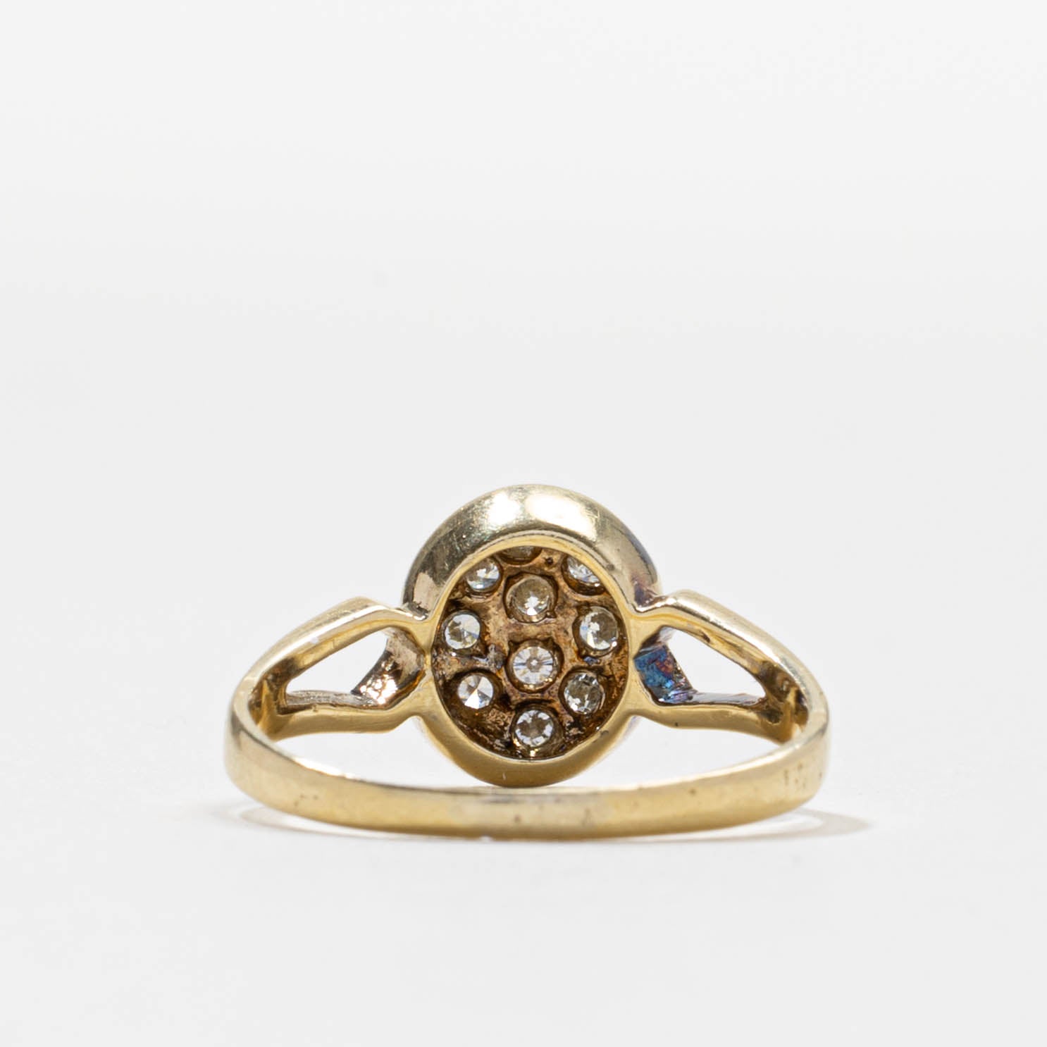 Diamond Oval Cluster Open Shank Ring | 0.25ctw | SZ 5.75