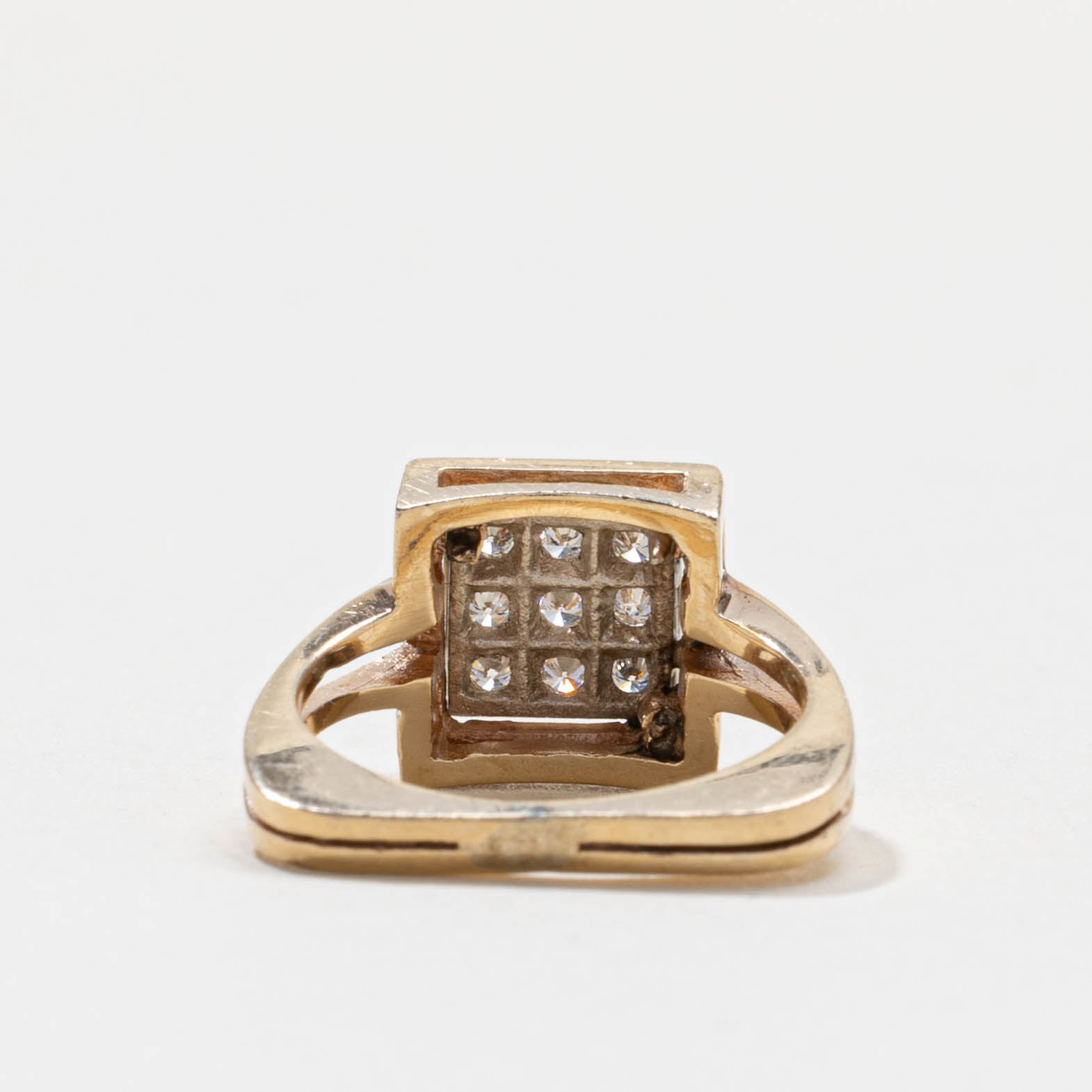 Bague rétro à motif quadrillé en diamants | 0,23 ct | Taille 5,75