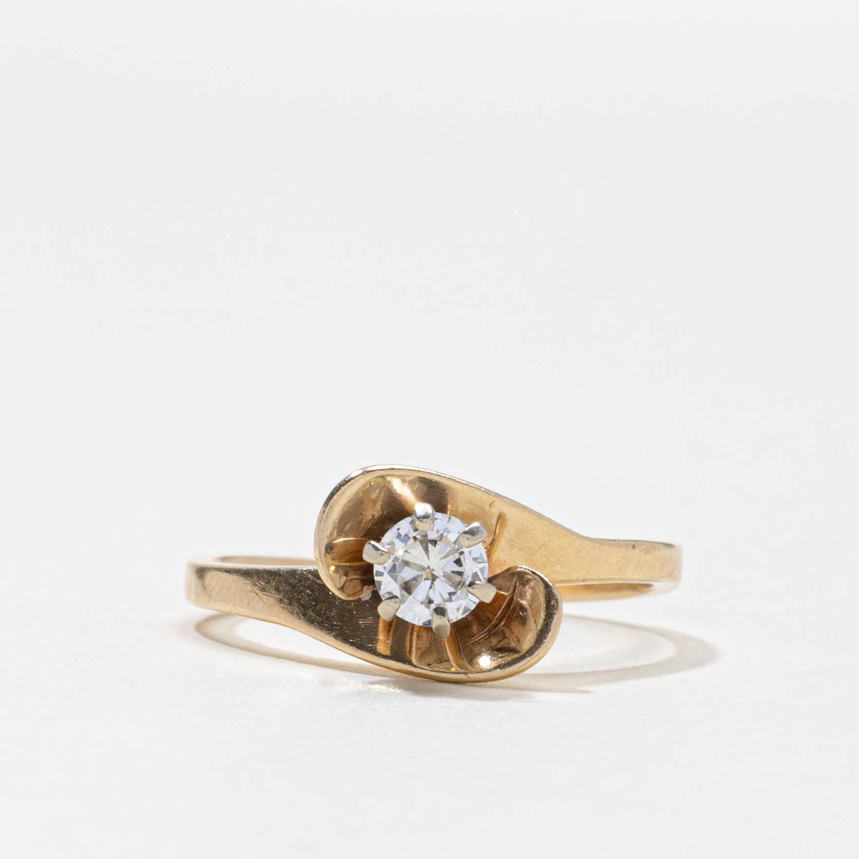 Bague solitaire rétro en diamant | Taille 6,25