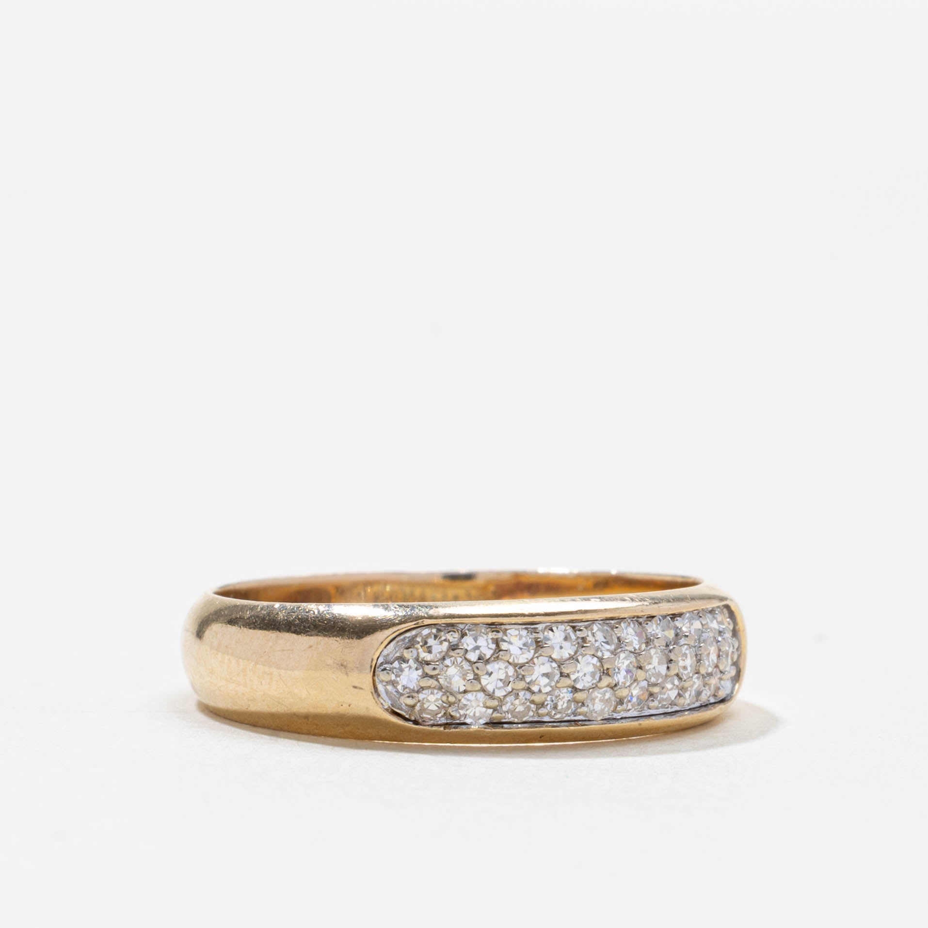Bague bande pavée de diamants | 0,25 ct | 5,45 mm | Taille 8,5