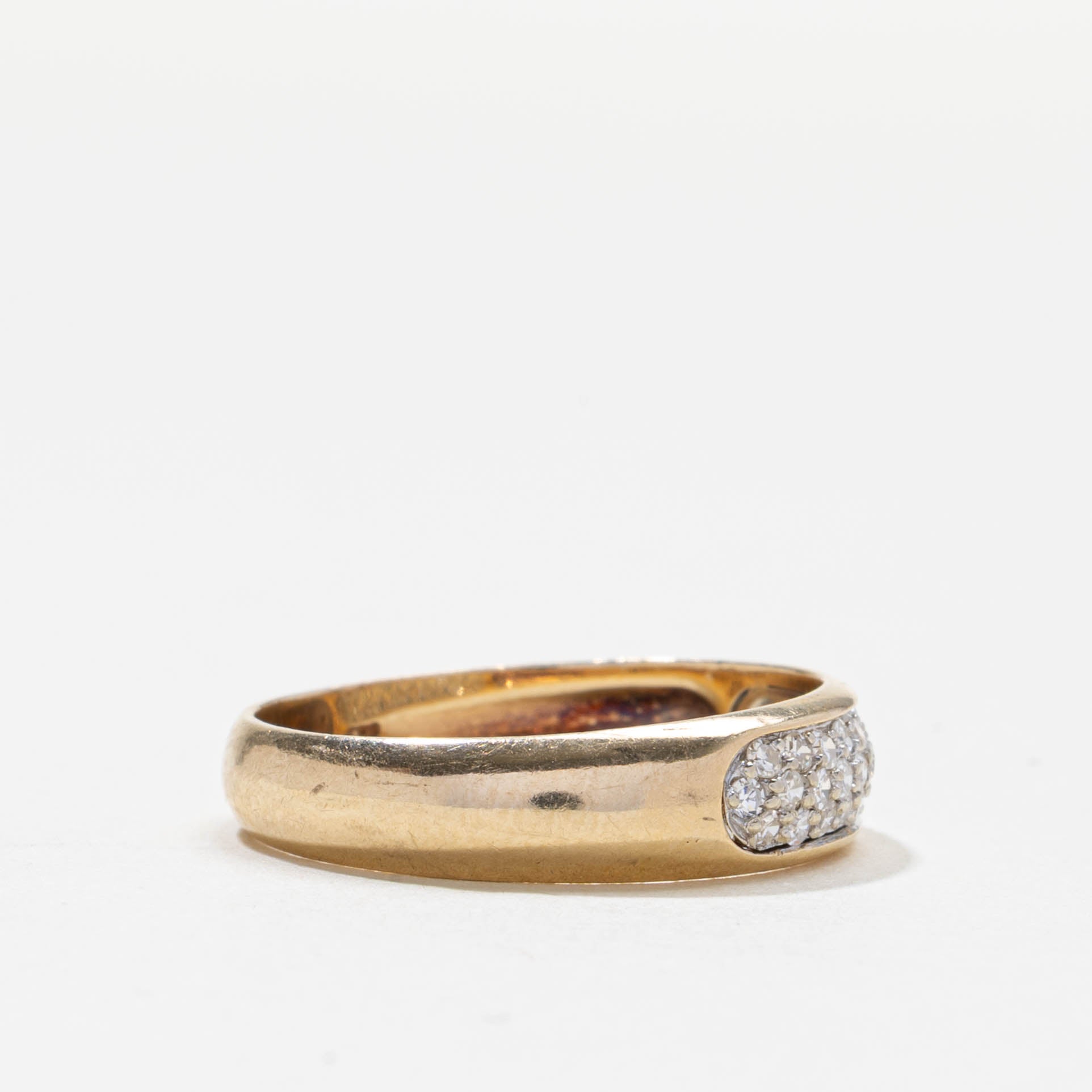 Bague bande pavée de diamants | 0,25 ct | 5,45 mm | Taille 8,5
