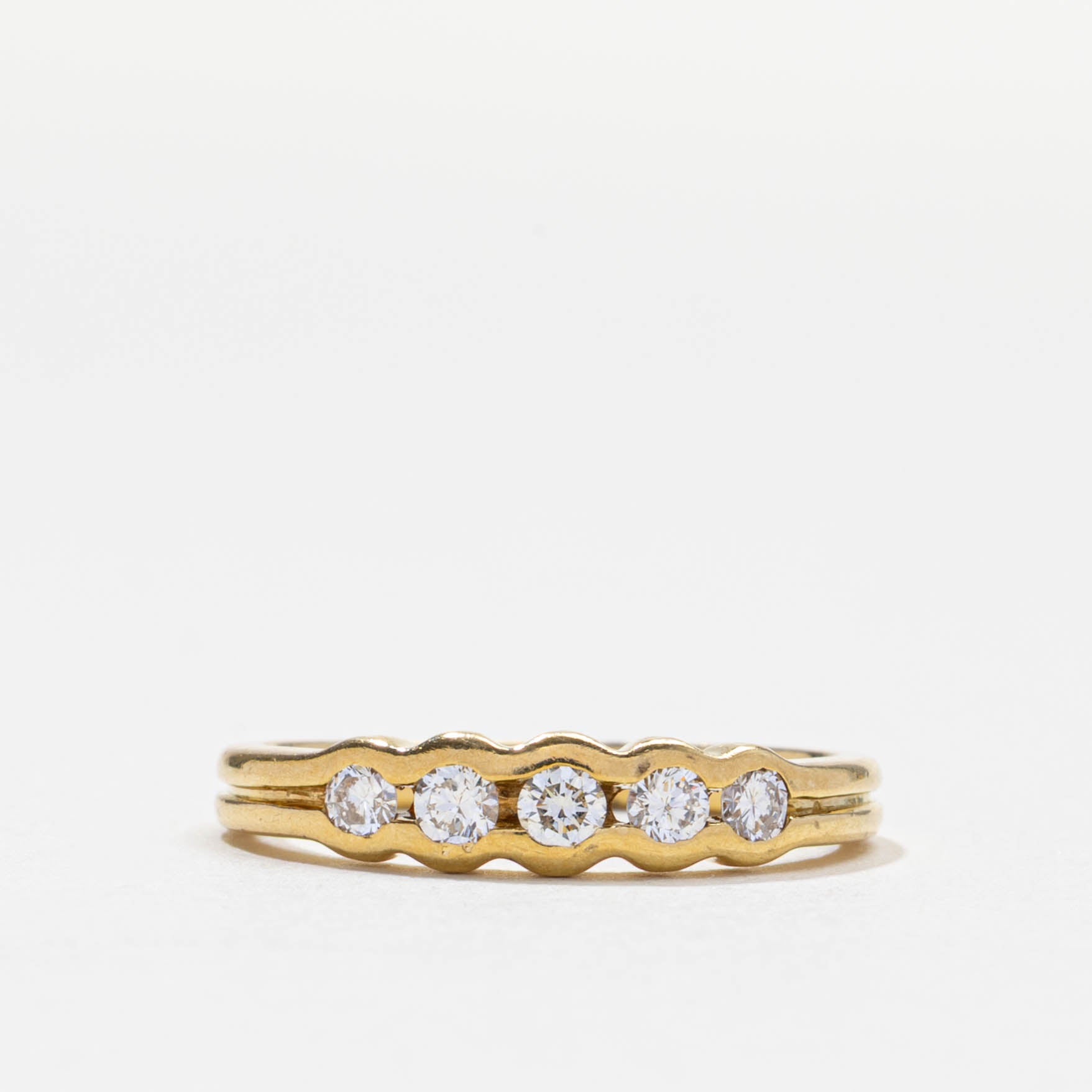 Five Stone Diamond Scalloped Band | 0.25ctw | SZ 4.5