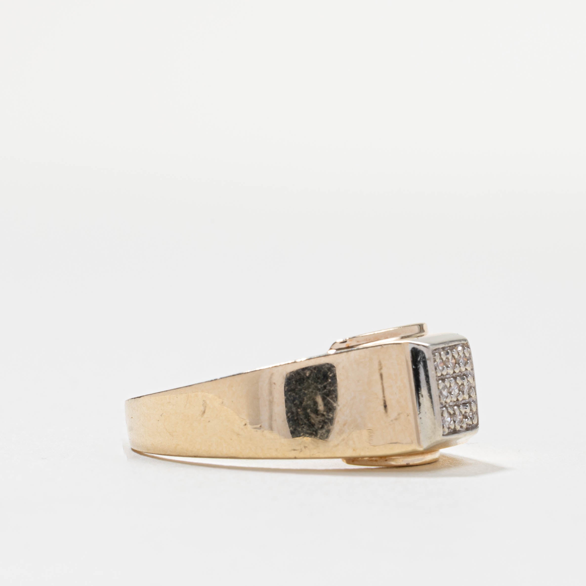 Diamond Square Grid Signet Ring | 0.09ctw | SZ 9.75