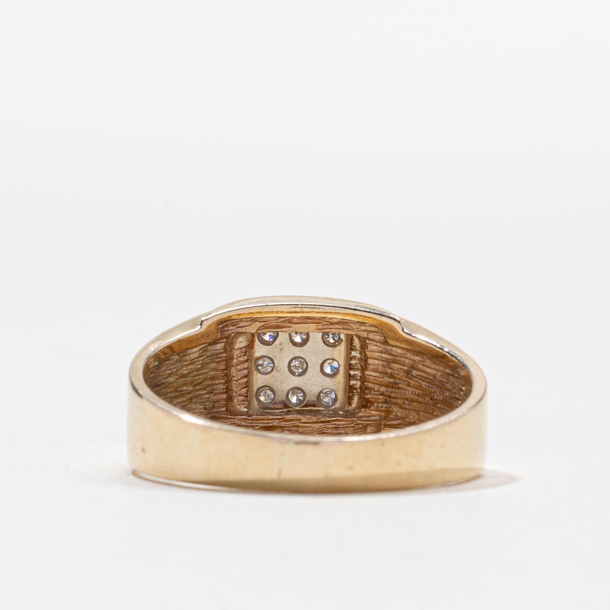 Diamond Square Grid Signet Ring | 0.09ctw | SZ 9.75