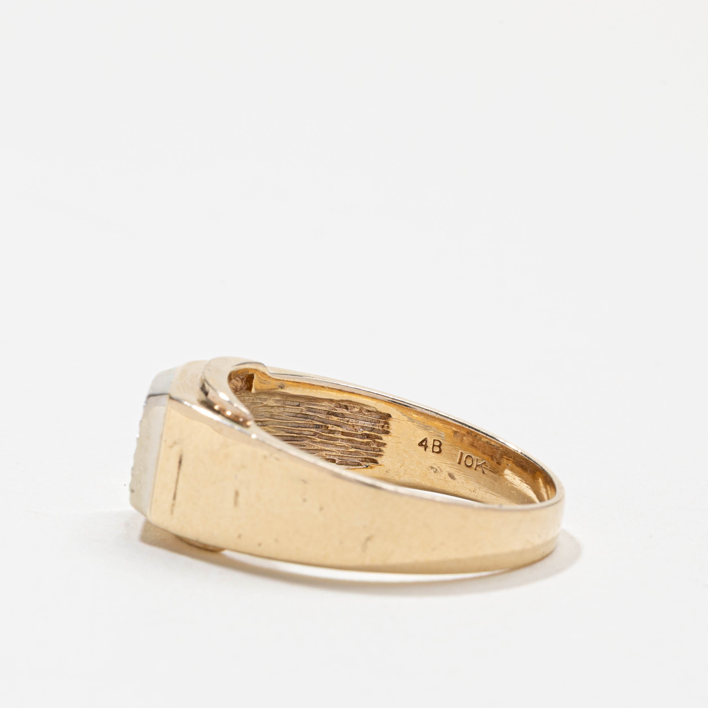 Diamond Square Grid Signet Ring | 0.09ctw | SZ 9.75