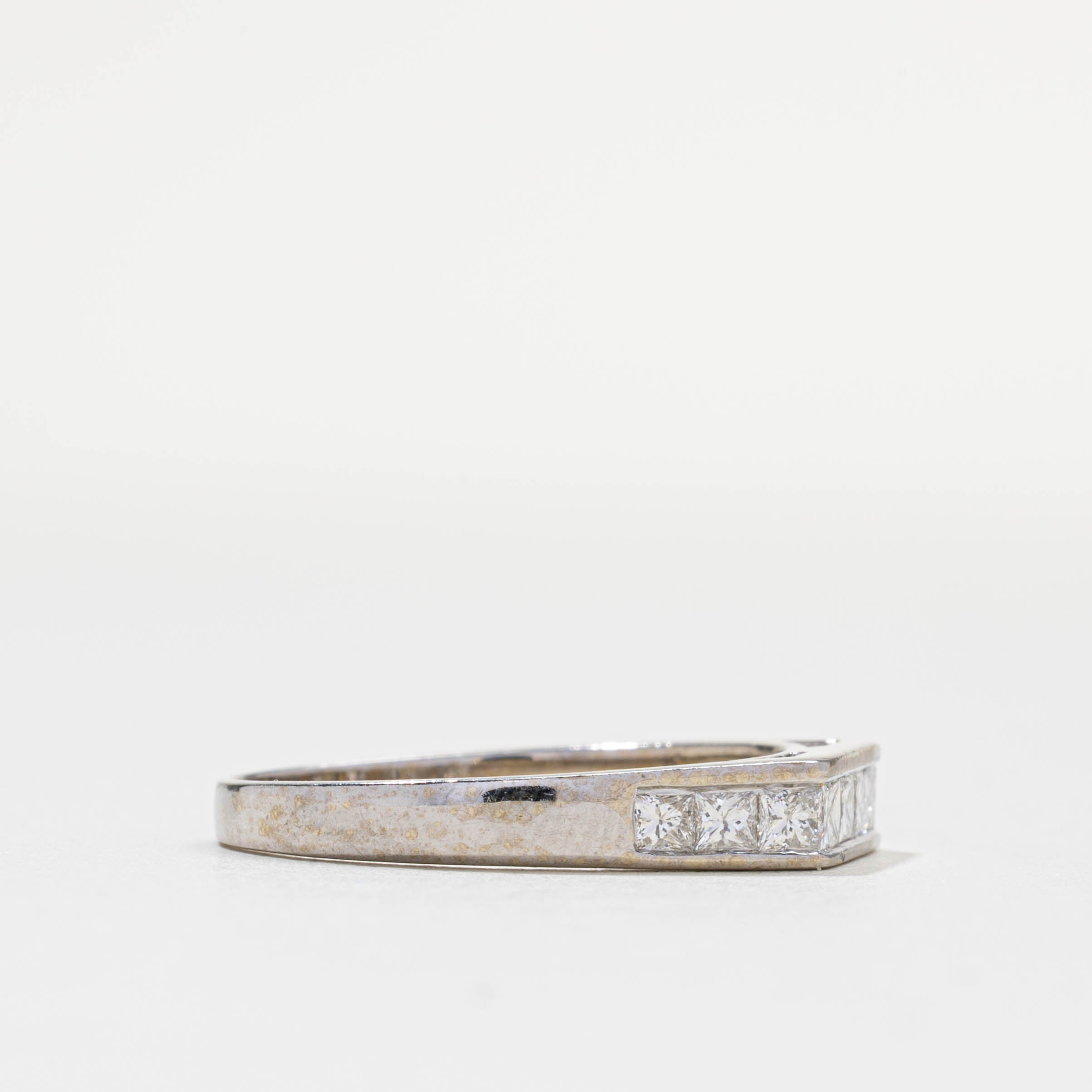 Princess Cut Semi Eternity Diamond Angled Band | 0.7ctw | 3.80mm | SZ 8.0