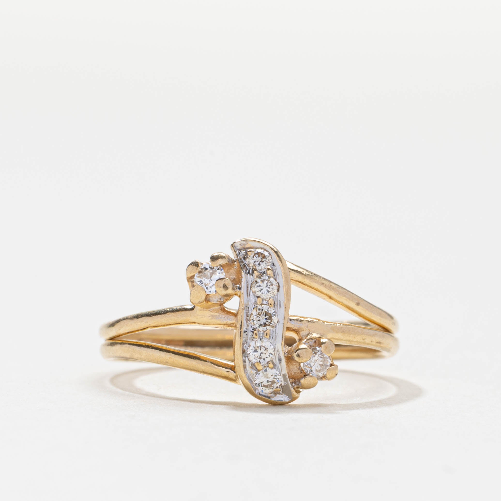 Diamond Cluster Bypass Ring | 0.09ctw | SZ 4.0