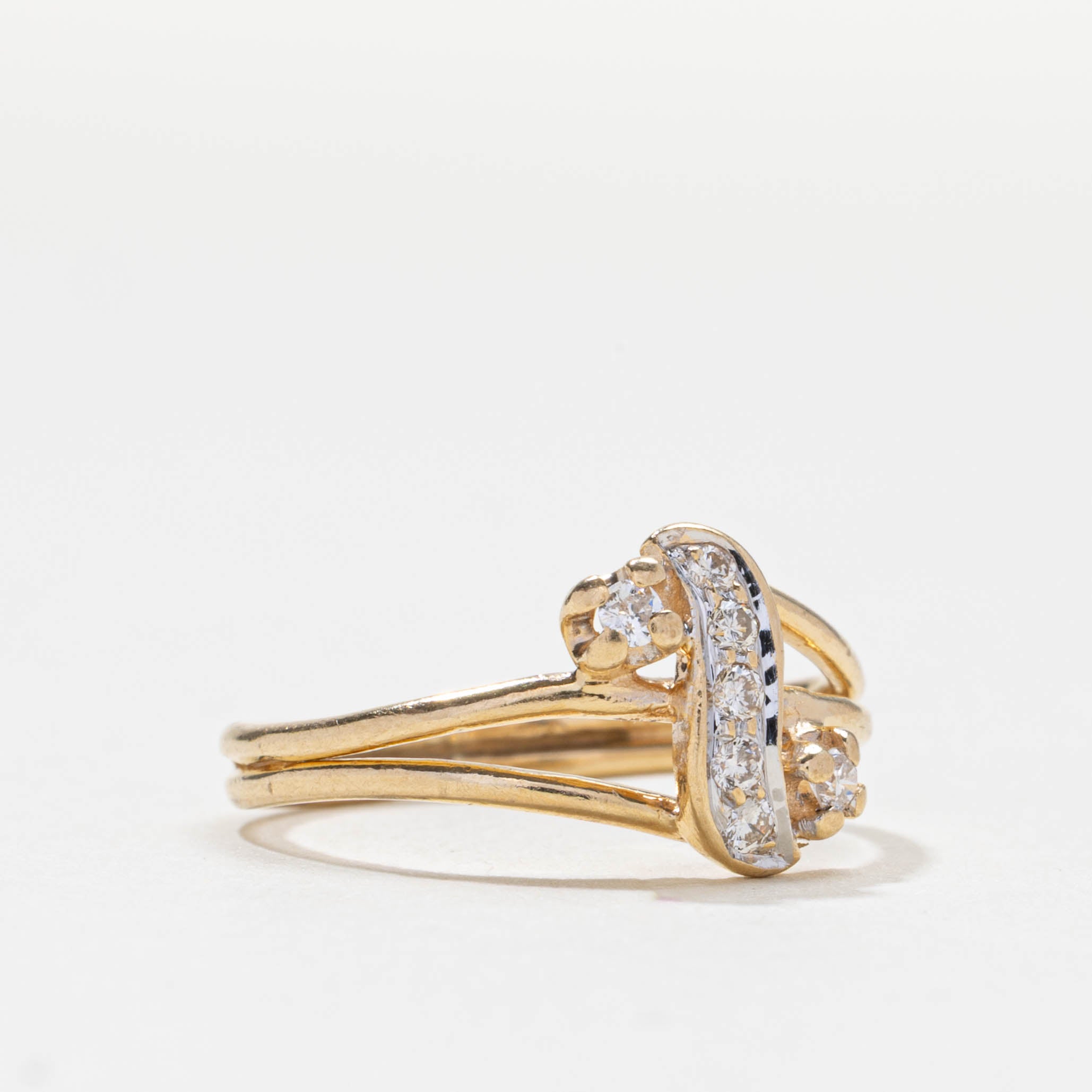 Diamond Cluster Bypass Ring | 0.09ctw | SZ 4.0