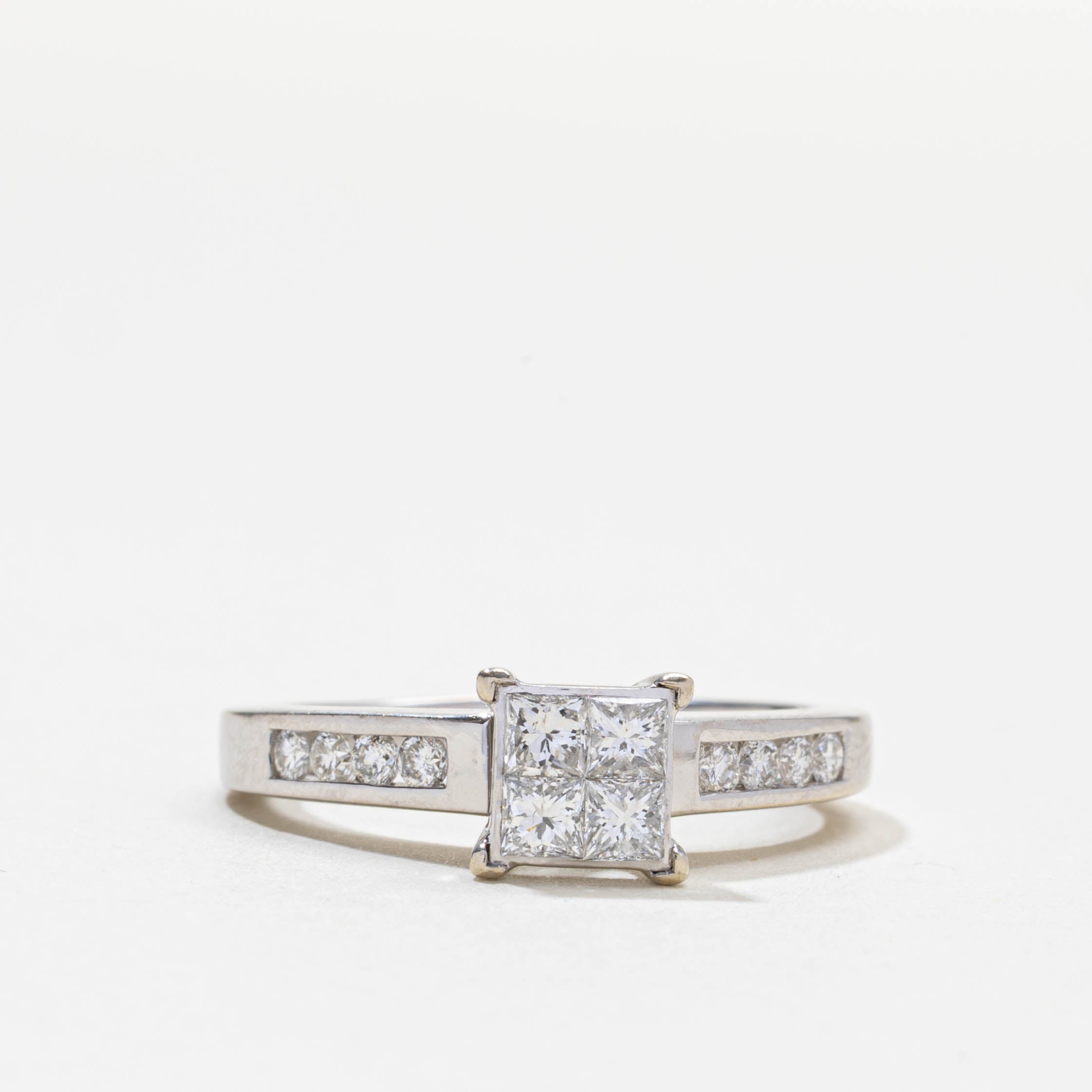 Bague diamant taille princesse | 0,72 ct | Taille 8,0