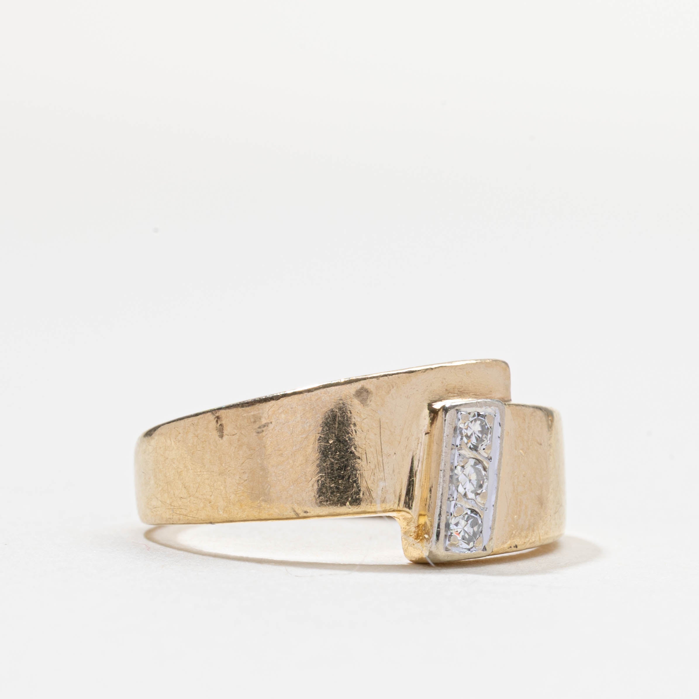 Diamond Row Overlapping Ring | 0.08ctw | SZ 7.25