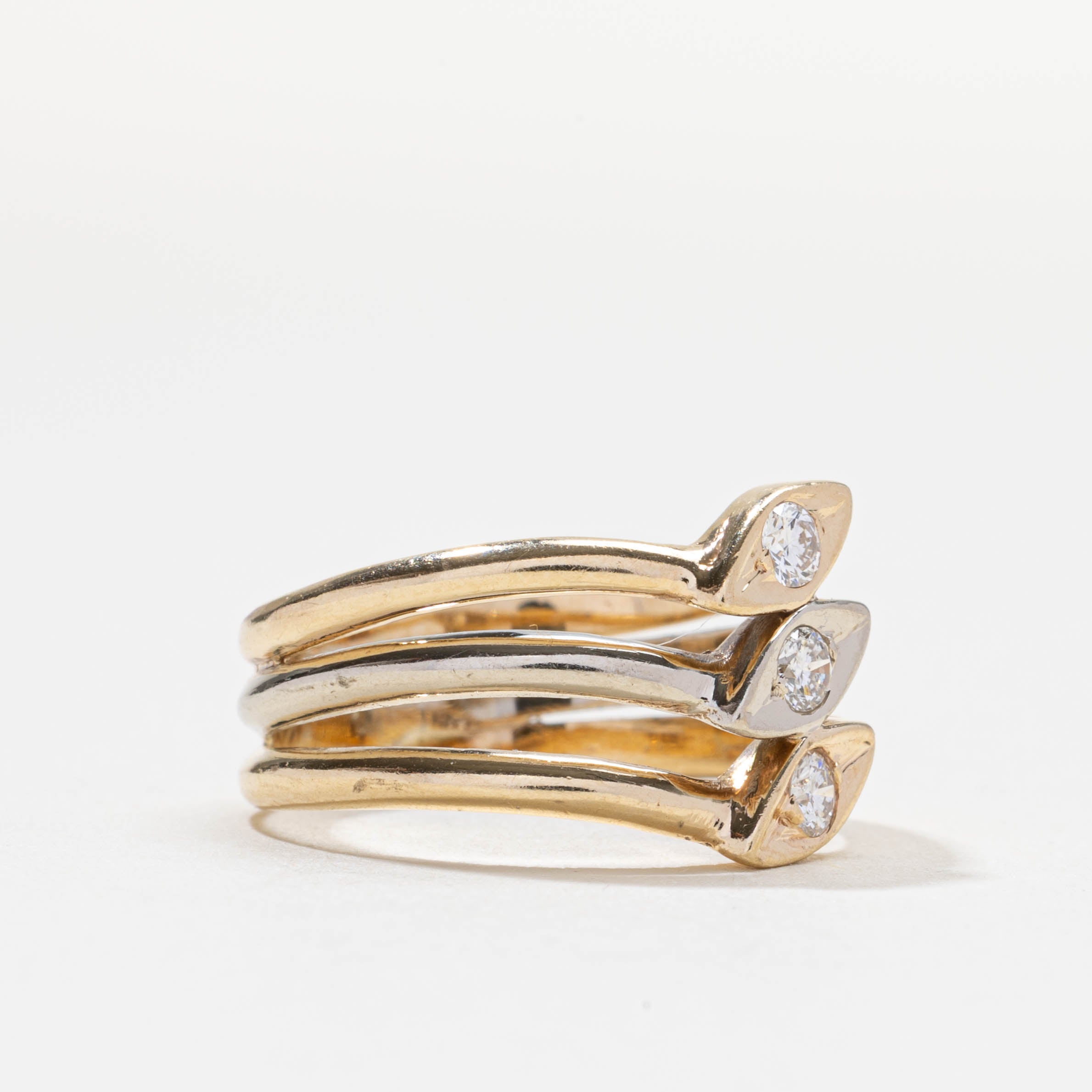 Bague trois diamants | 0,24 ct | Taille 6,75