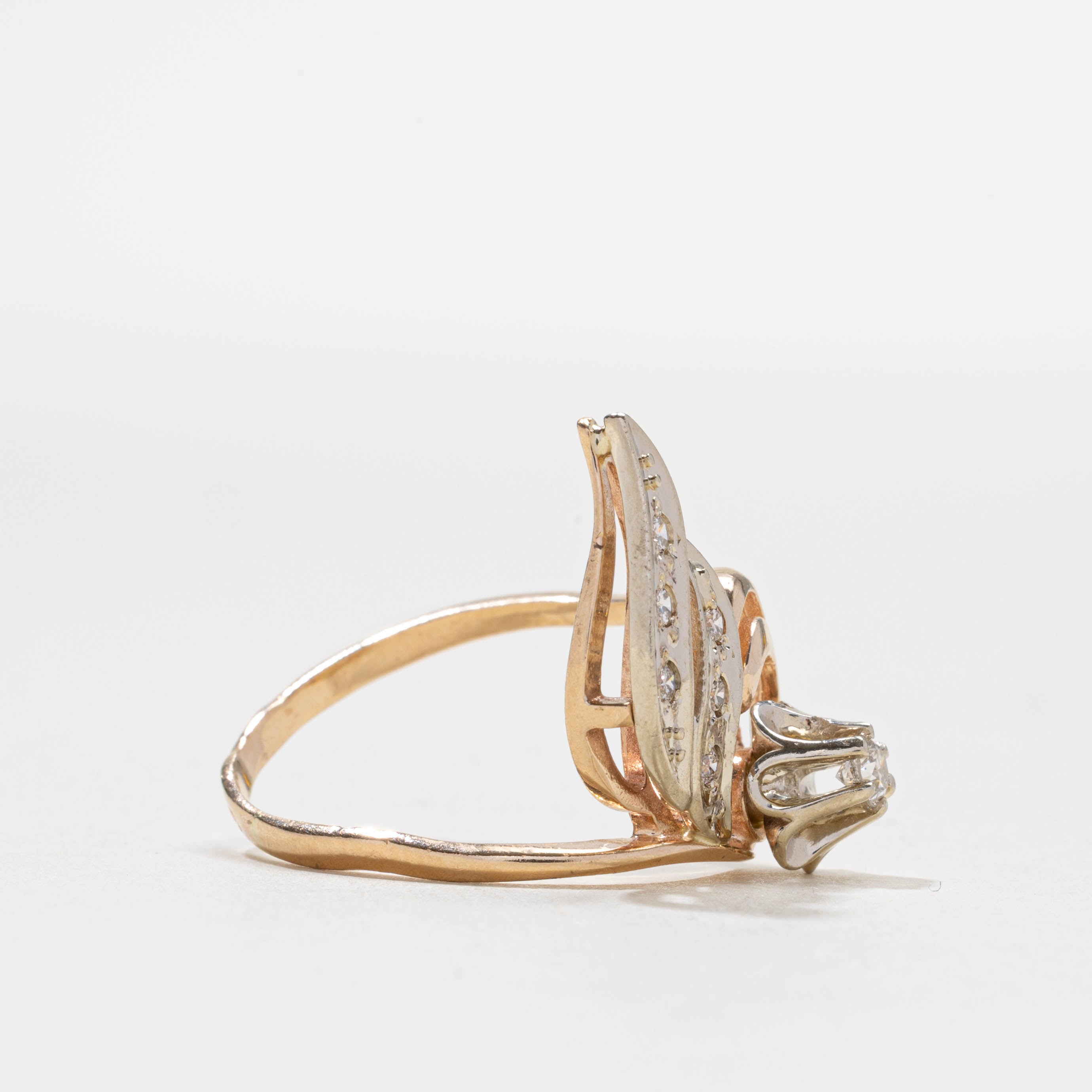 1991 Kiev Diamond Floral Design Ring | 0.15ctw | SZ 5.75