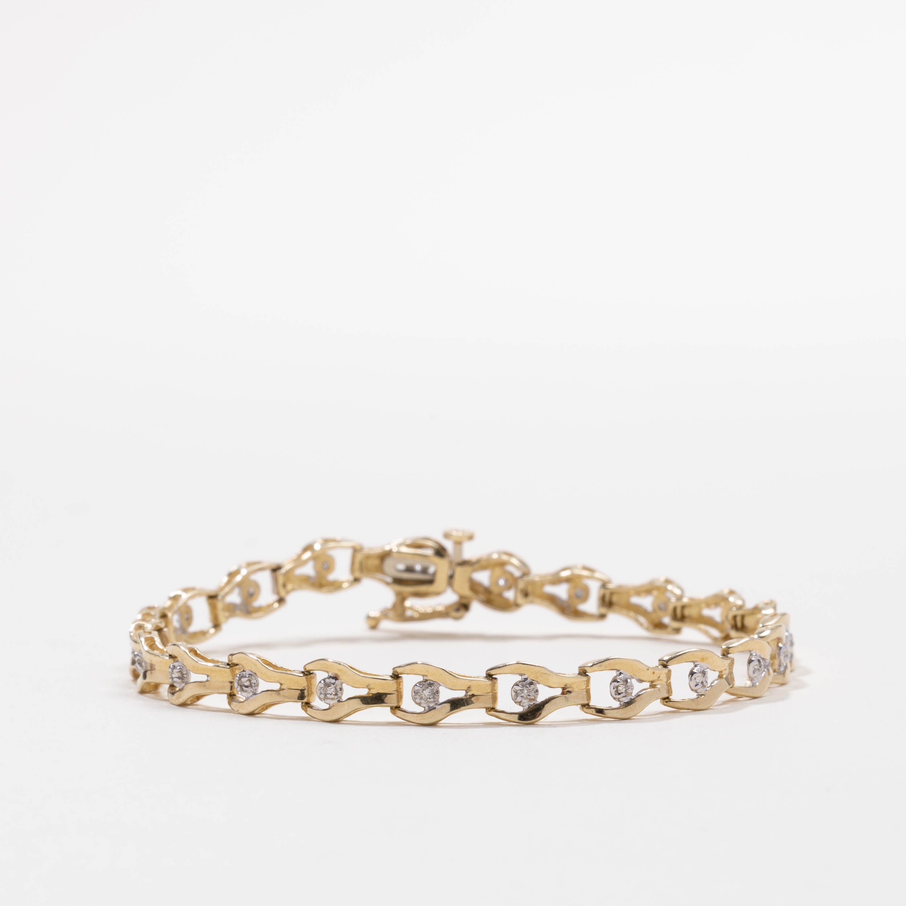 Diamond Accent Geometric Tennis Bracelet | 0.06ct | 7"