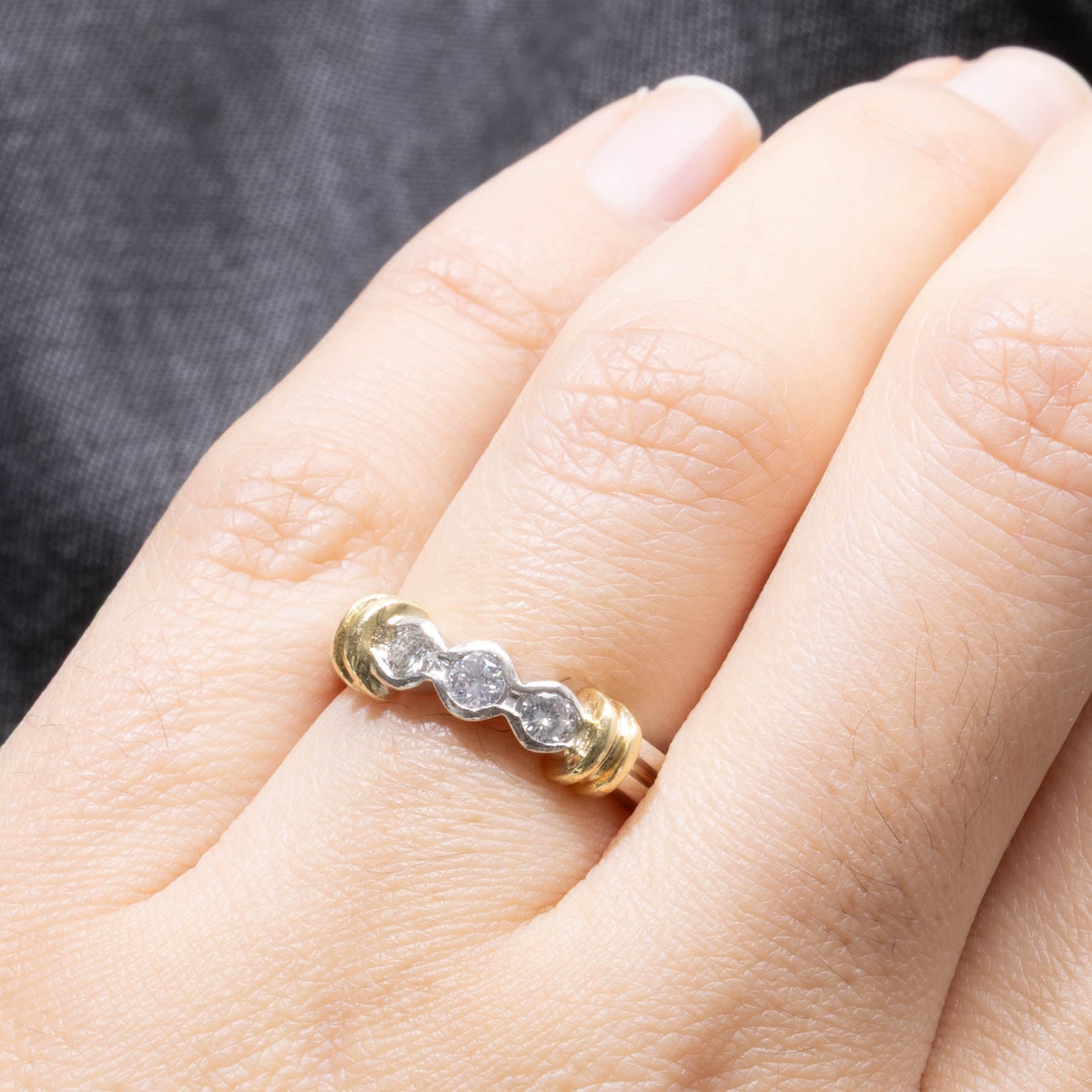 Bague trois diamants | 0,3 ct | Taille 5,25