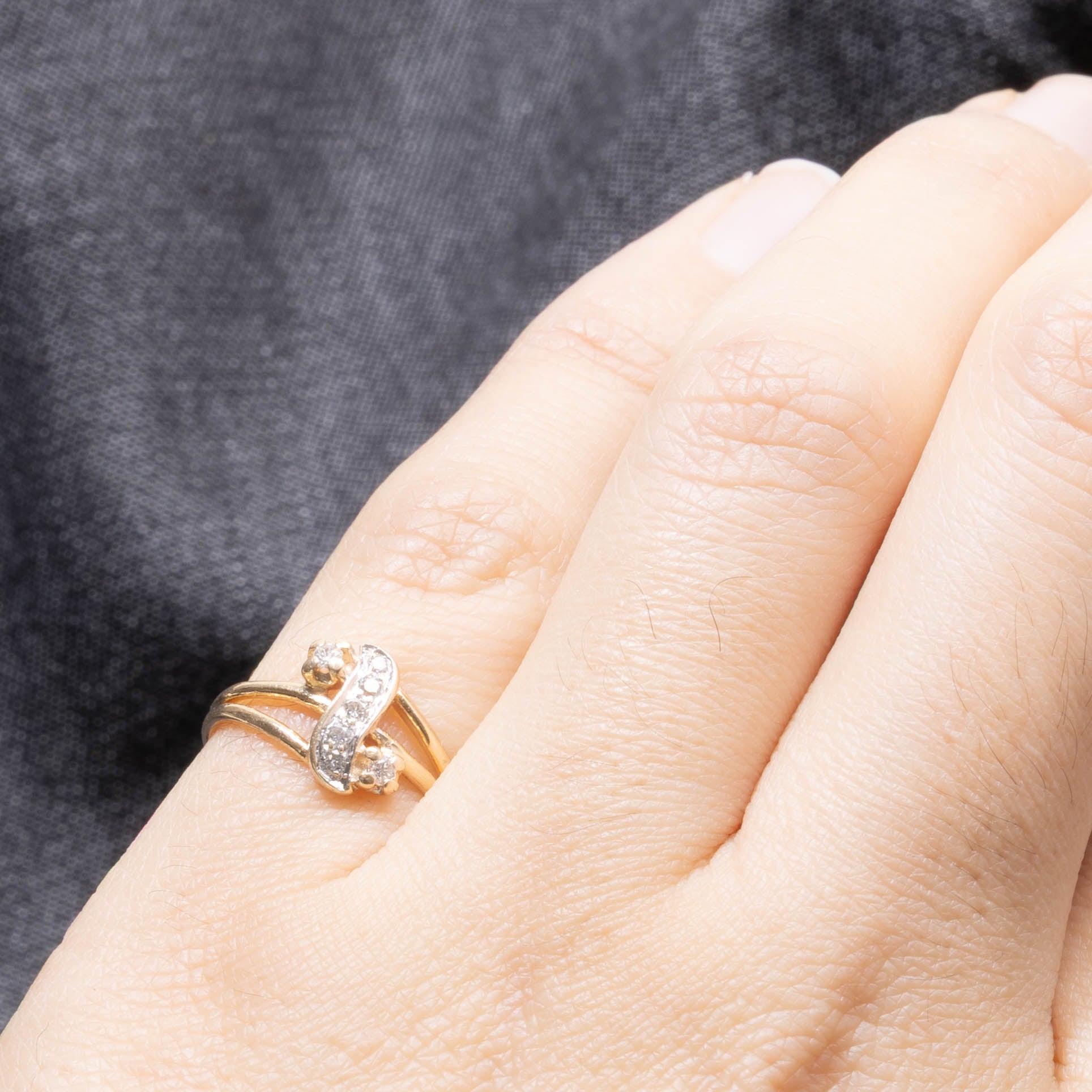 Diamond Cluster Bypass Ring | 0.09ctw | SZ 4.0