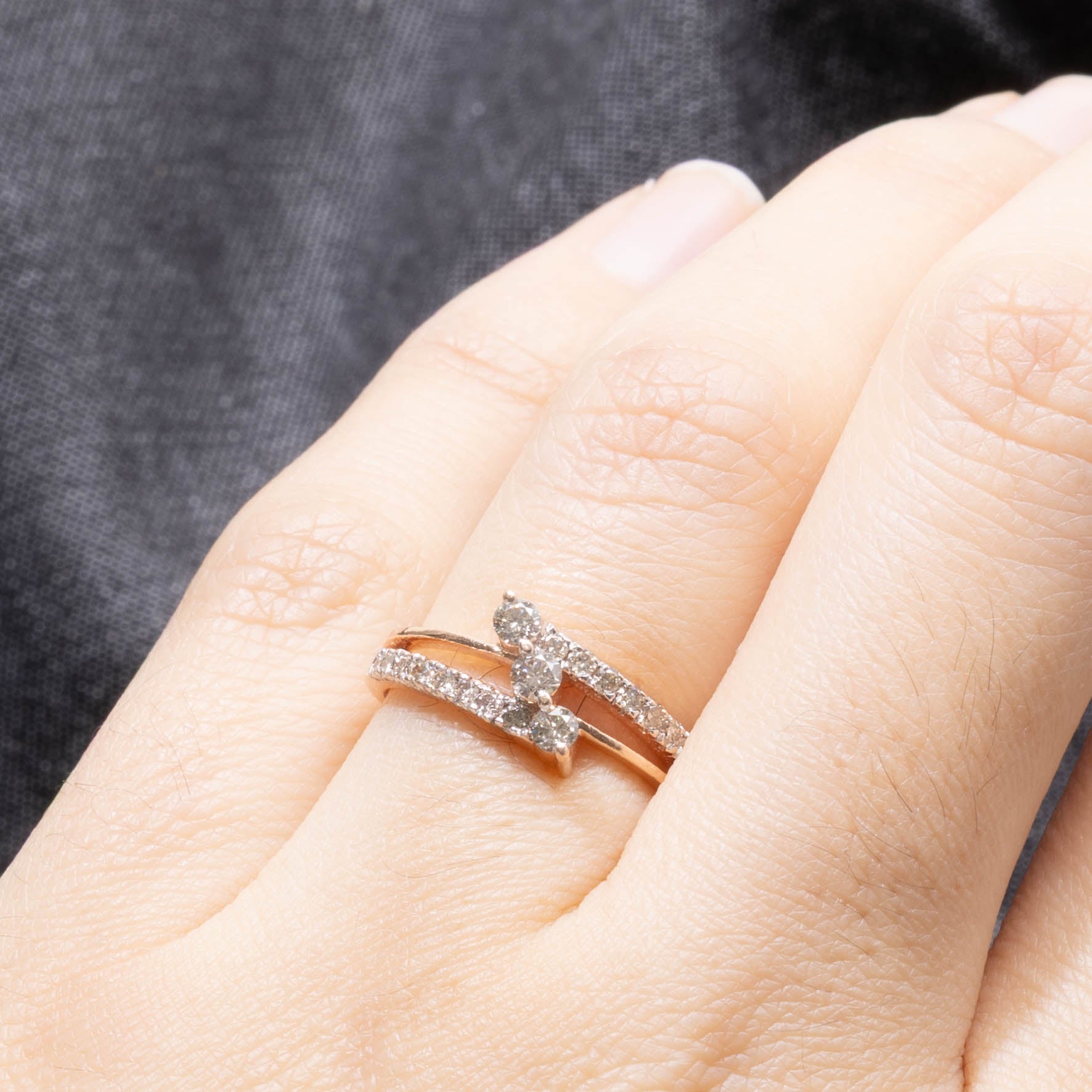 Semi Eternity Diamond Zigzag Ring | 0.4ctw | SZ 5.75