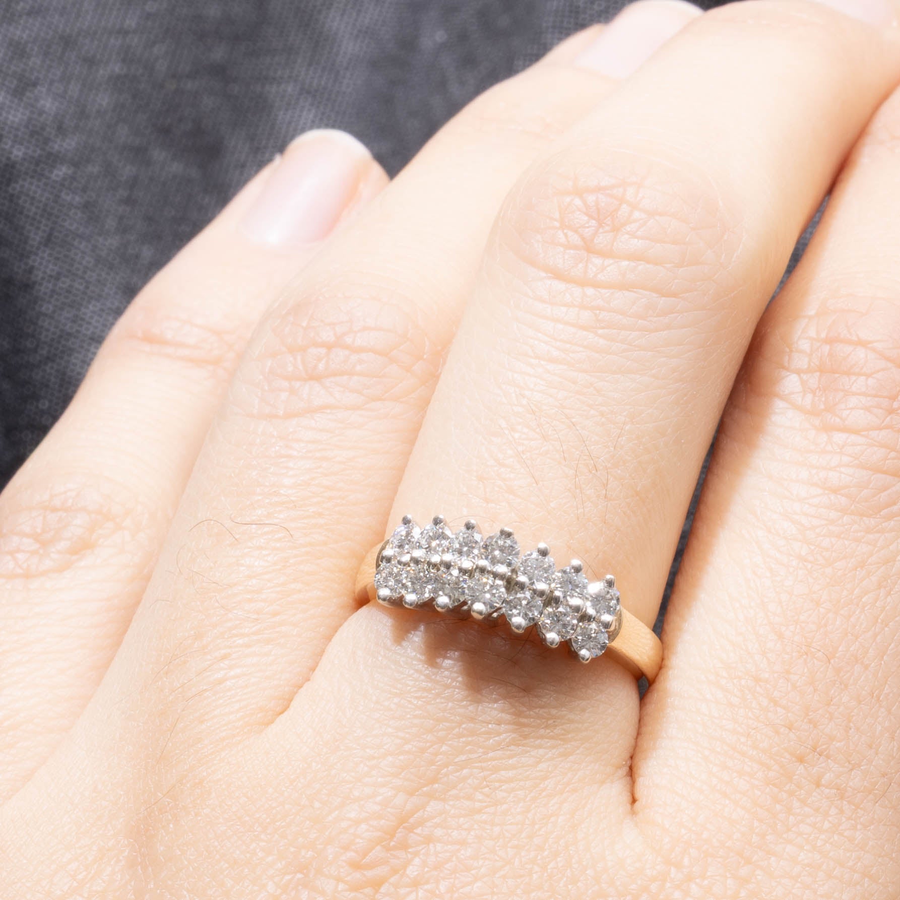 Bague sertie de diamants en grappe | 0,7 ct | Taille 6,5