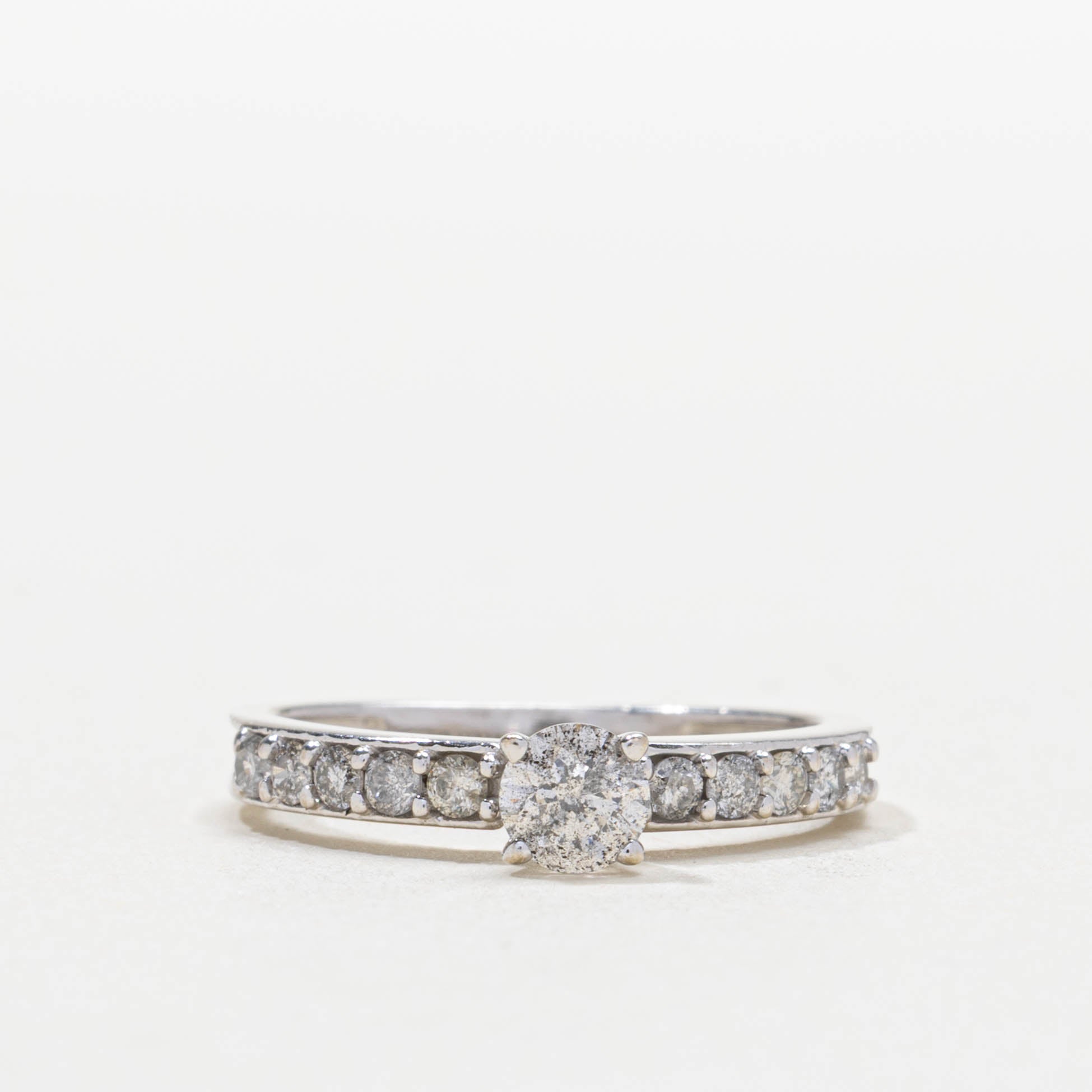 Round Brilliant Cut Diamond Accented Ring | 0.28ct I2 J, 0.25ctw | SZ 5.5