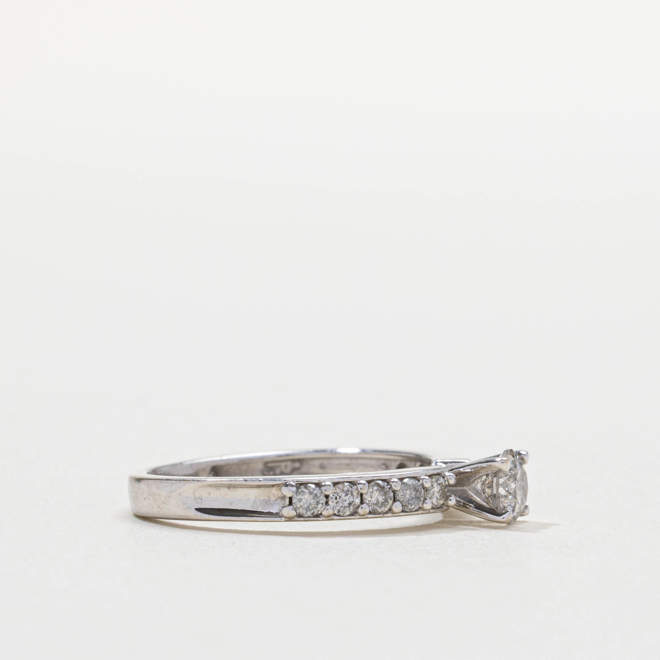Round Brilliant Cut Diamond Accented Ring | 0.28ct I2 J, 0.25ctw | SZ 5.5