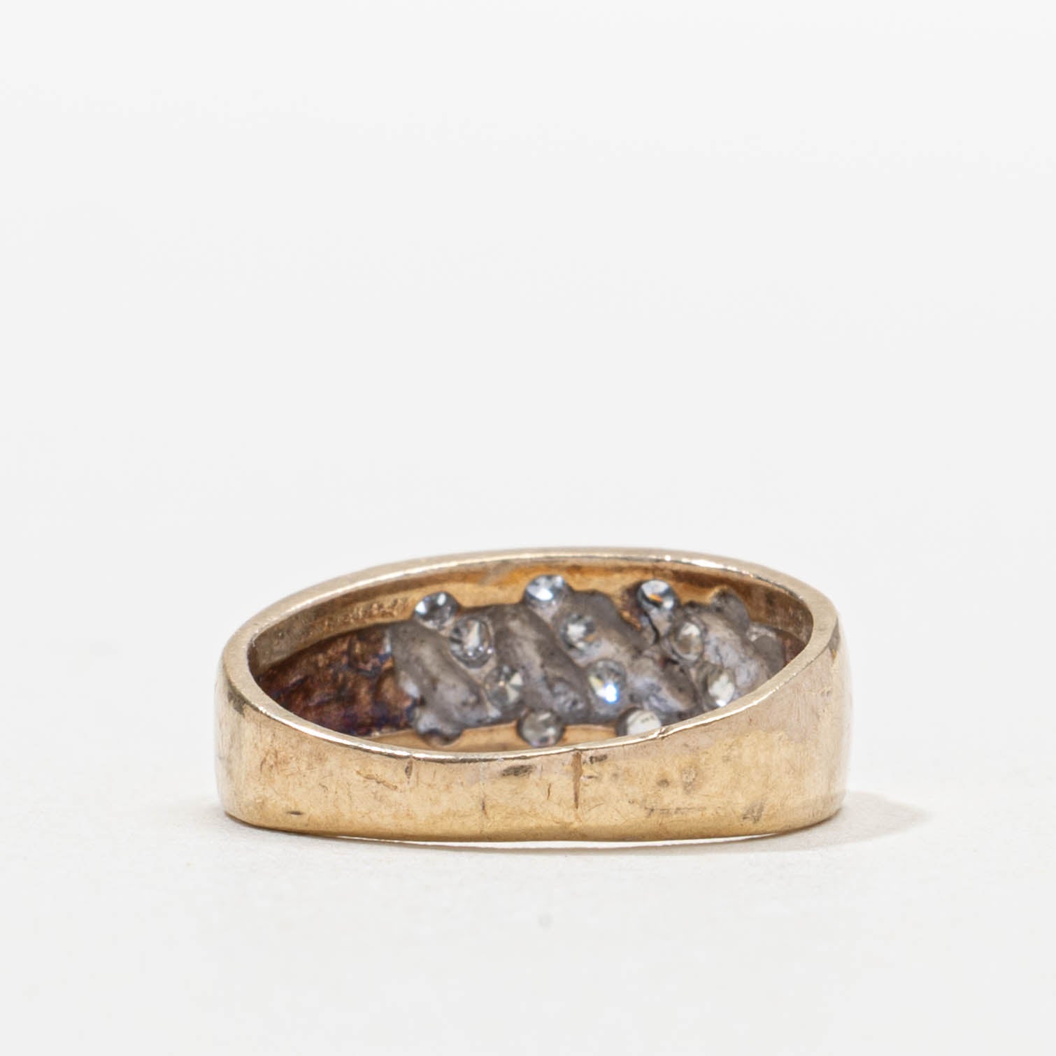 Diamond Diagonal Multi Row Ring | 0.12ctw | SZ 3.0