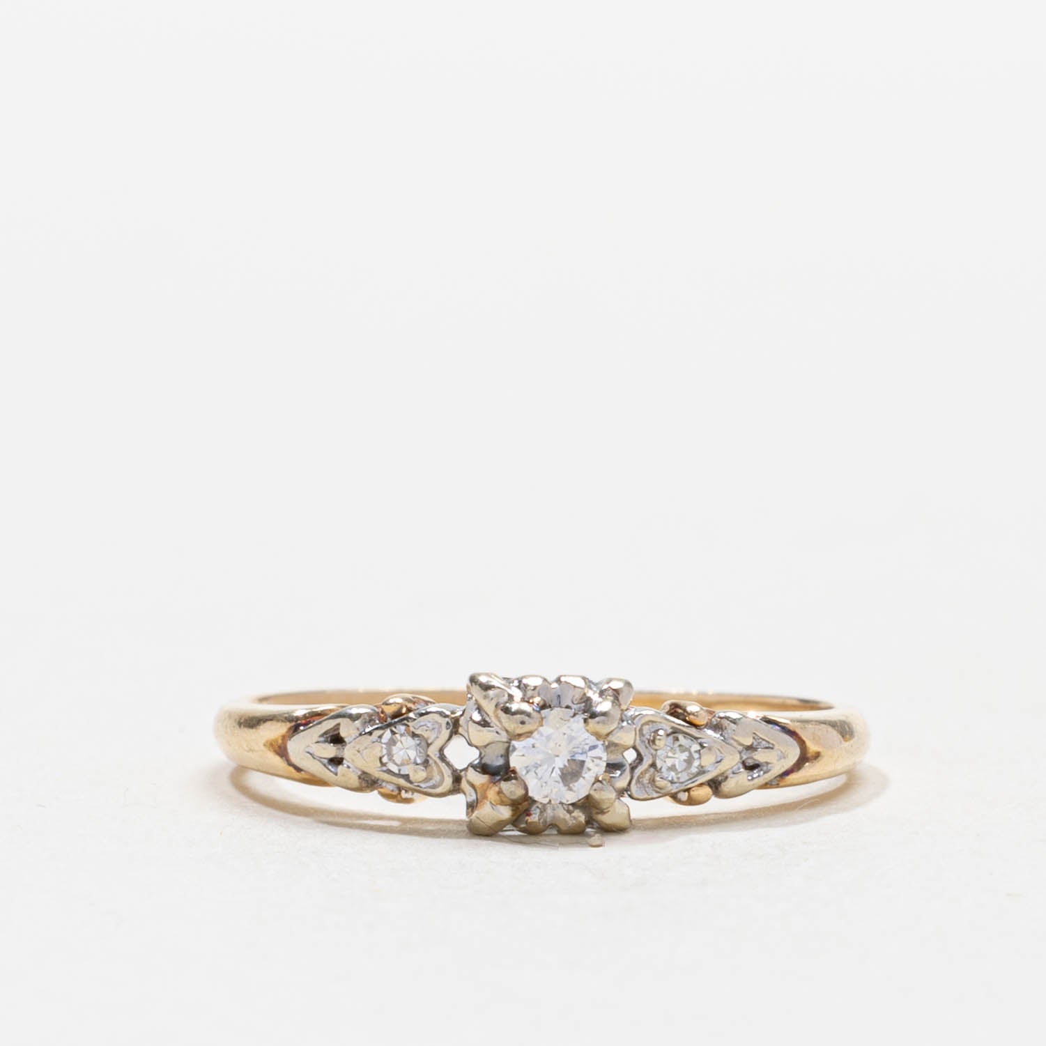 Bague florale en diamant | 0,1 ct | Taille 6,75