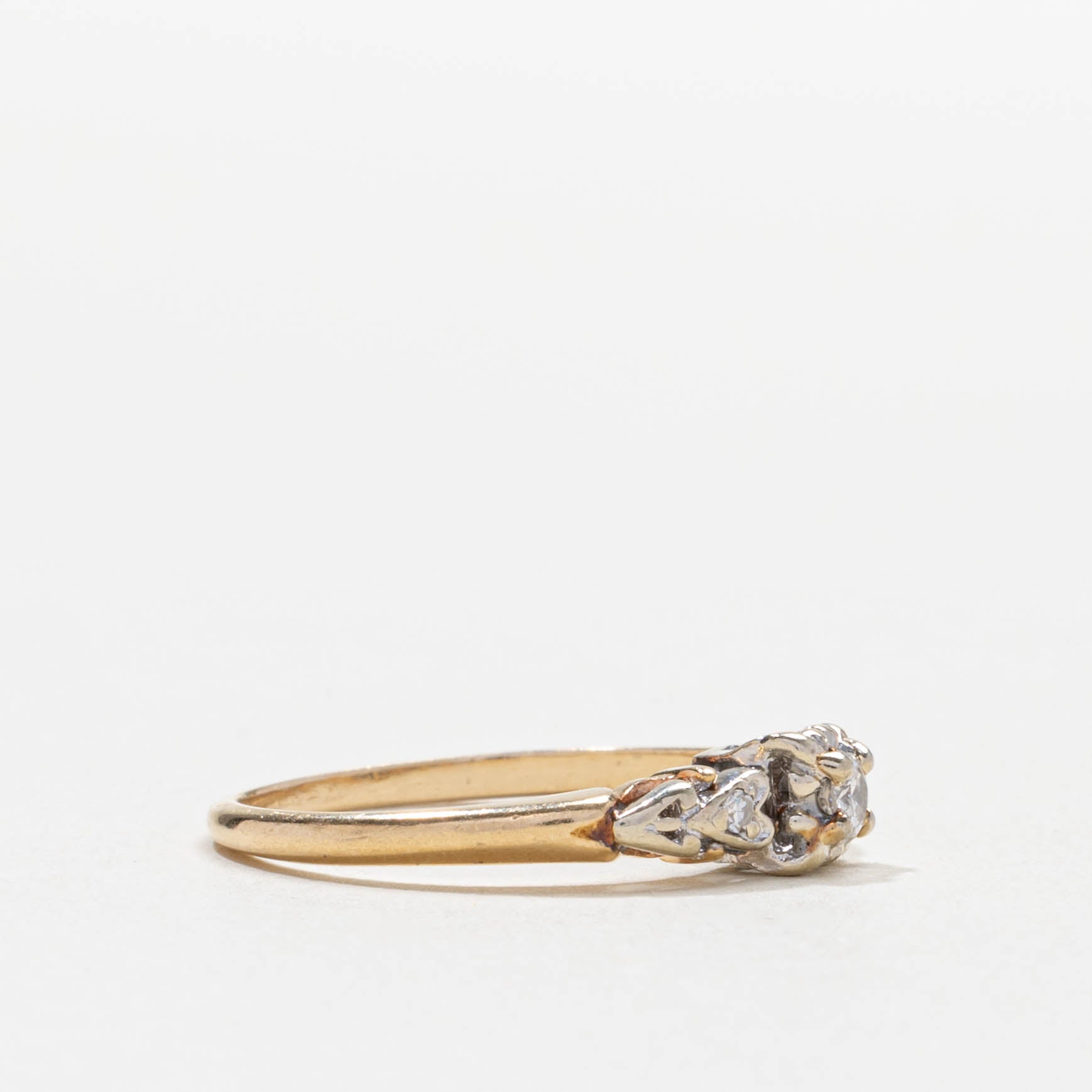Bague florale en diamant | 0,1 ct | Taille 6,75