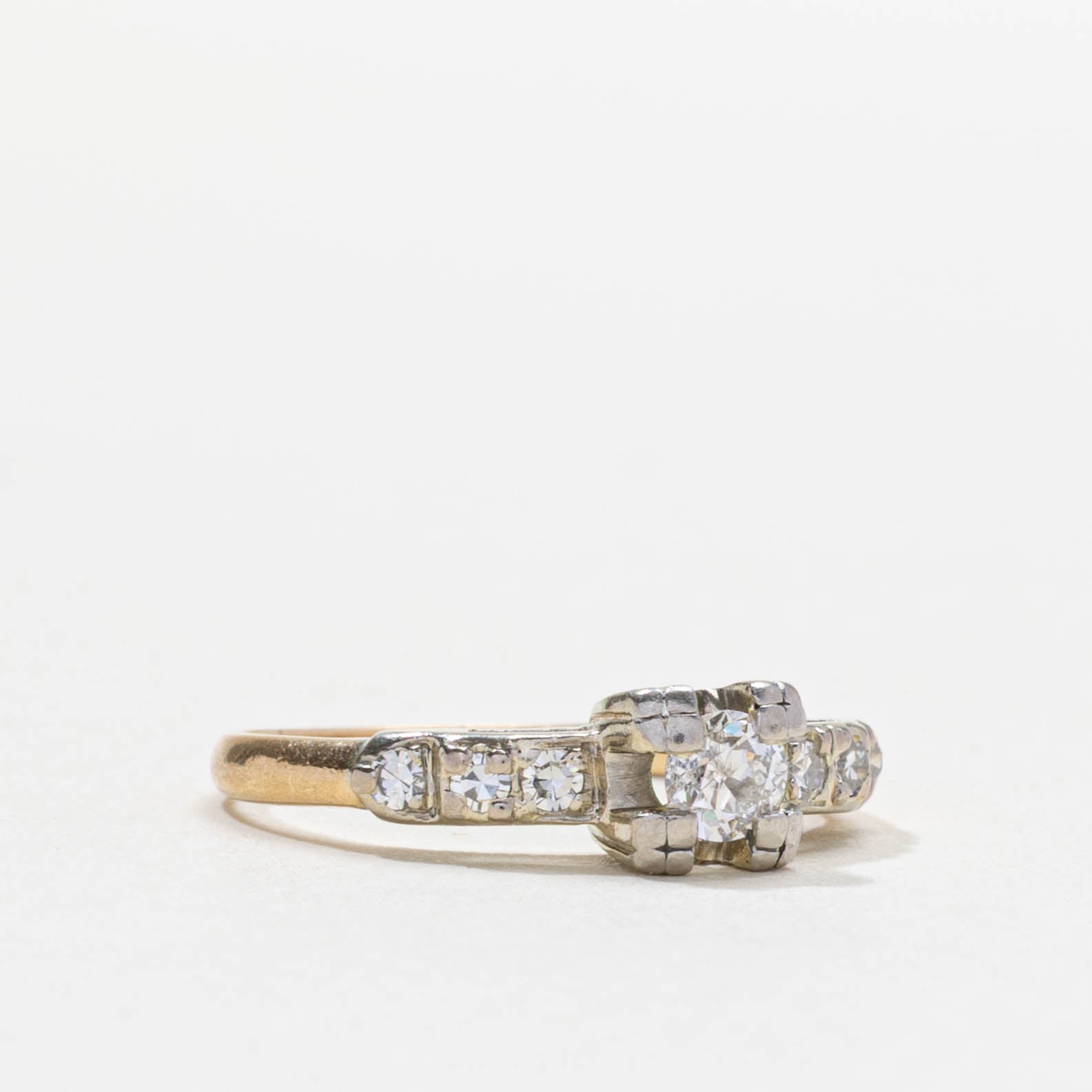 Bague illusion diamant style milieu du siècle | 0,27 ct | Taille 3,75