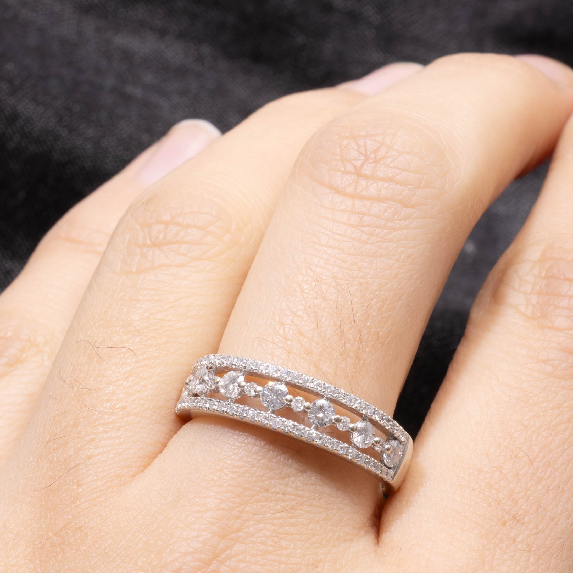 Diamond Multi Row Openwork Band | 0.75ctw | 6.00mm | SZ 8.5