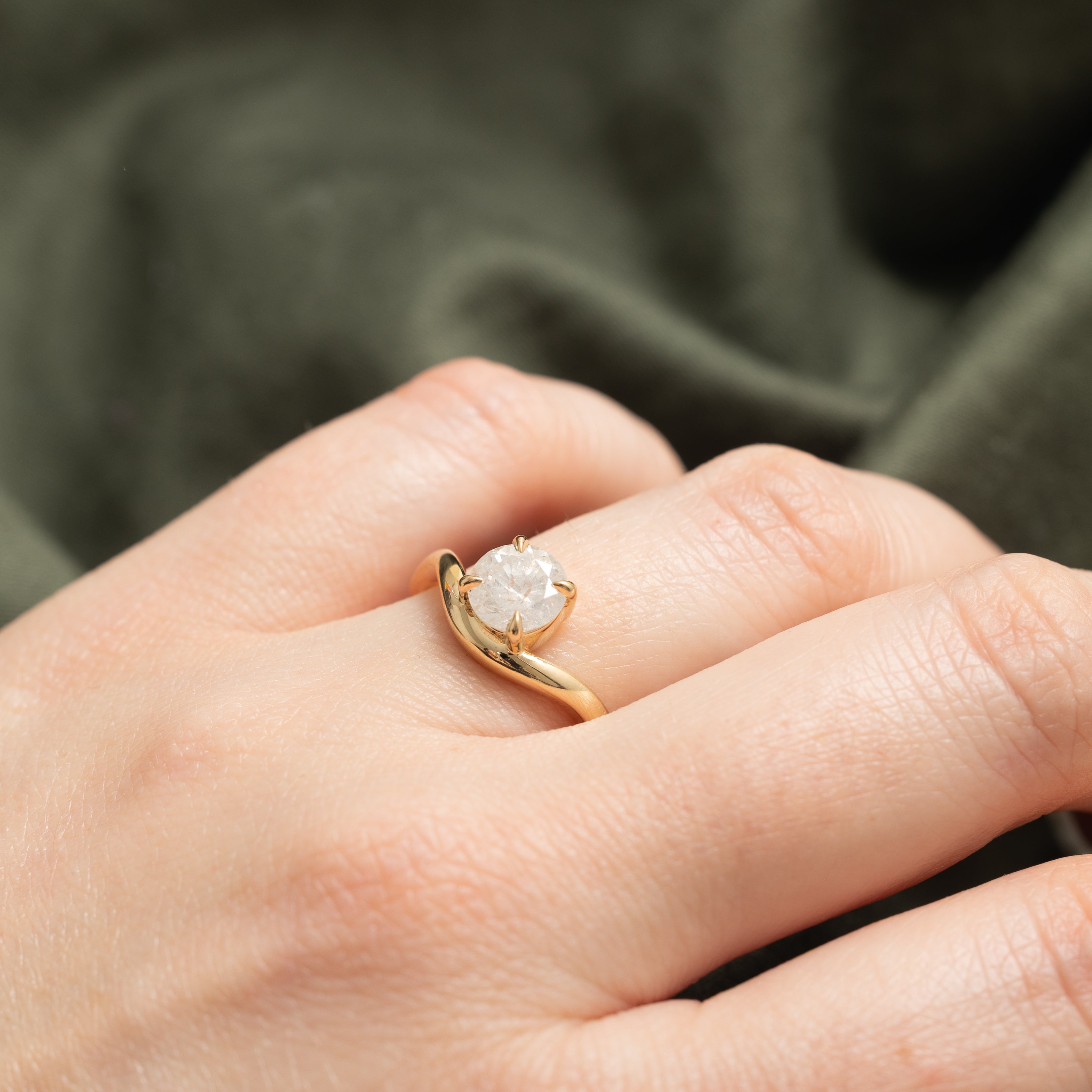 '100 Ways' 14k Salt & Pepper Diamond Wavy Ring | 1.24ct | SZ 7
