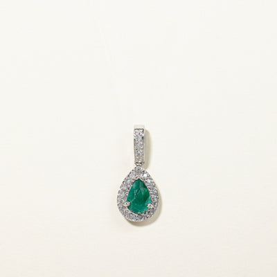 Emerald & Diamond Drop Pendant | 0.65ct, 0.06ctw |