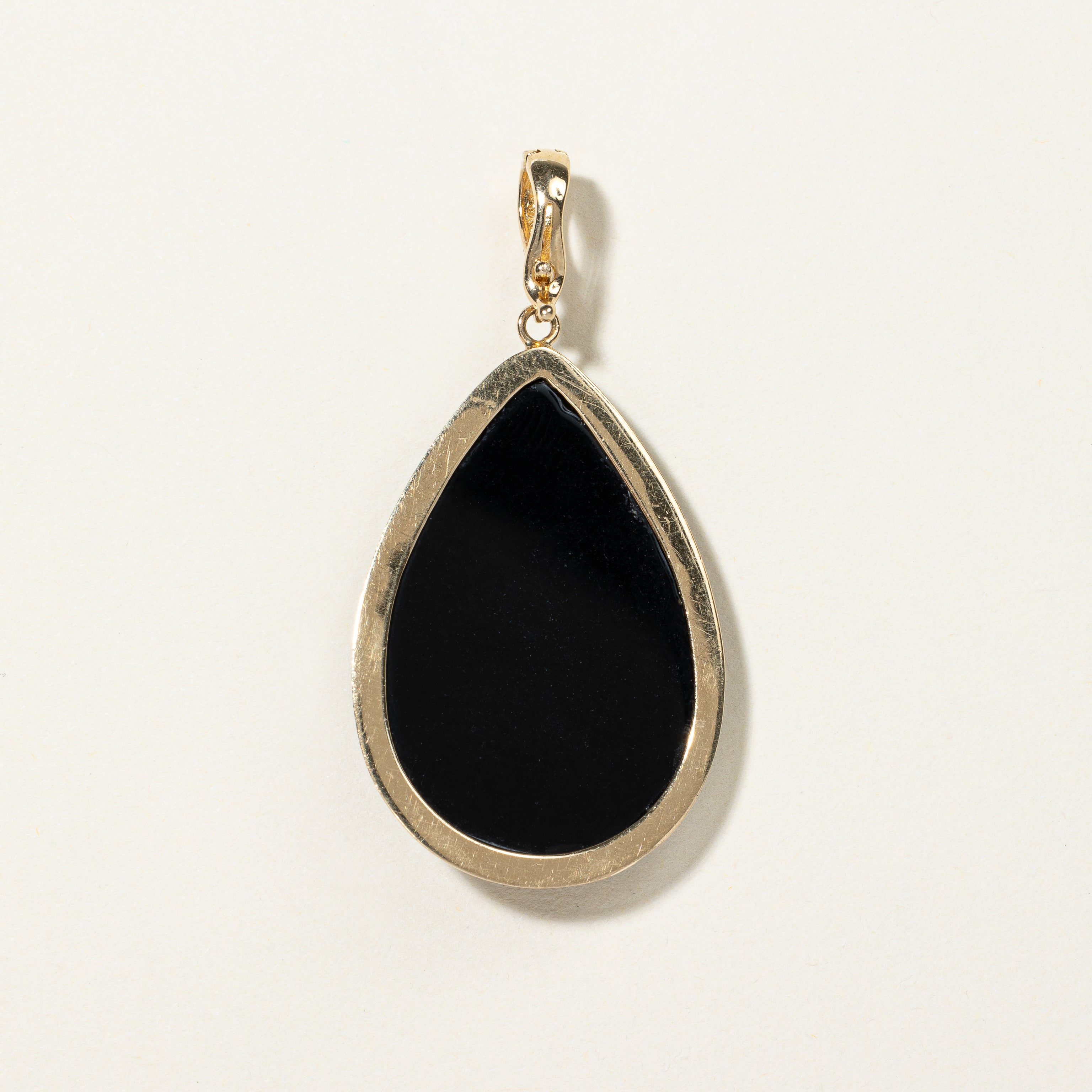 Onyx & Diamond Drop Pendant | 23.00ct, 0.02ctw |
