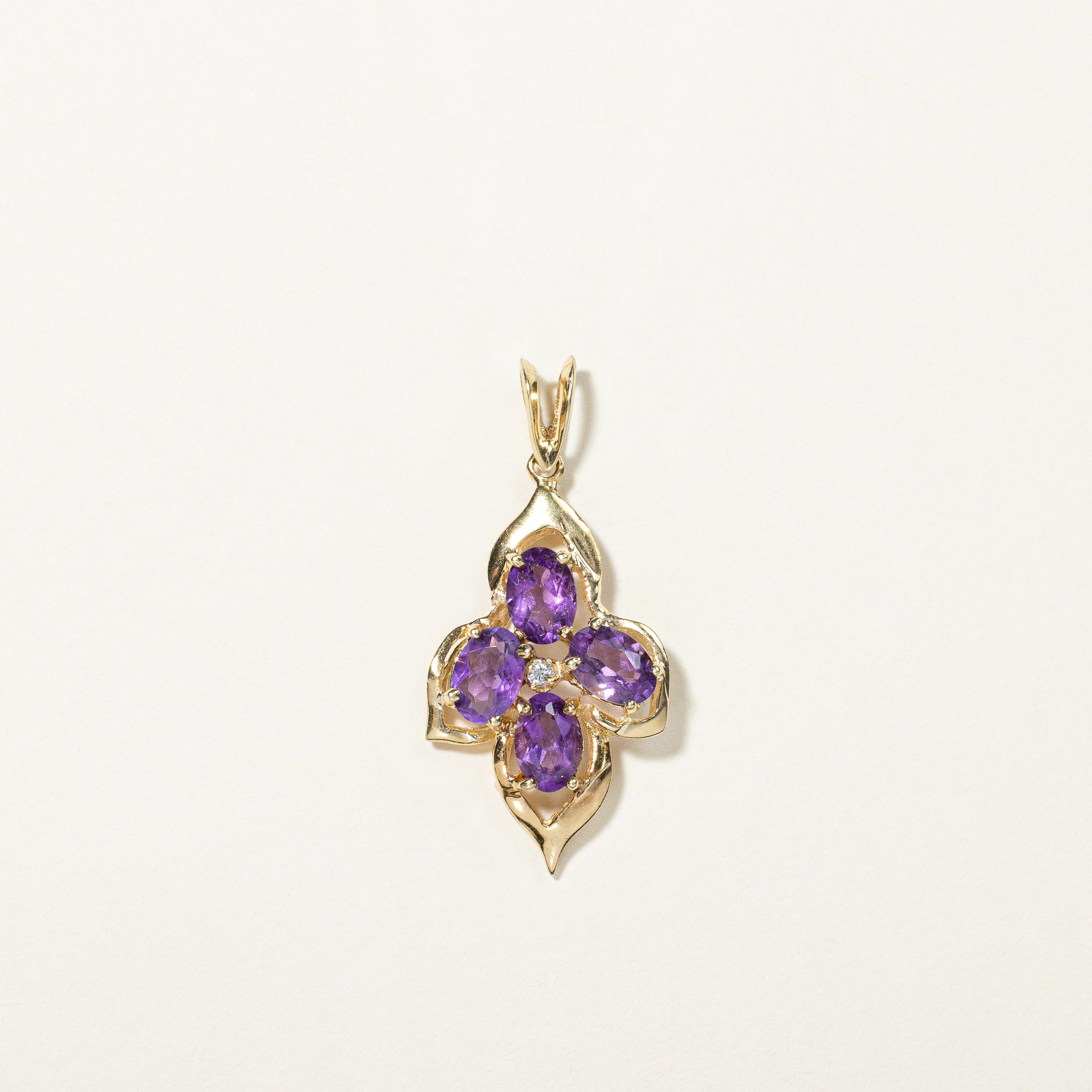 Amethyst & Diamond Pendant | 1.60ctw, 0.01ct |