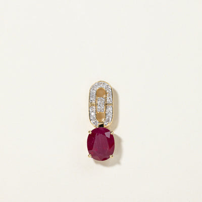 Glass Filled Ruby & Diamond Pendant | 4.70ct, 0.05ctw |