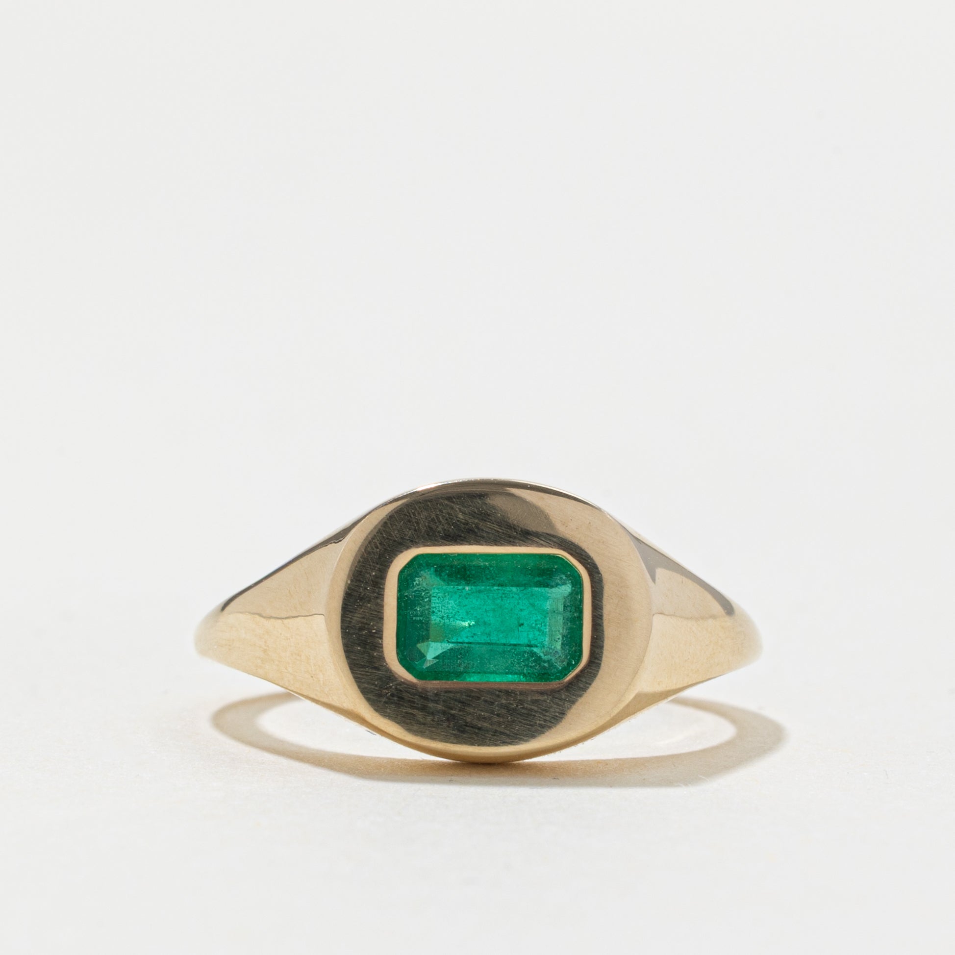 '100 Ways' 14k East West Emerald Signet Ring | 0.95ct | SZ 6.5