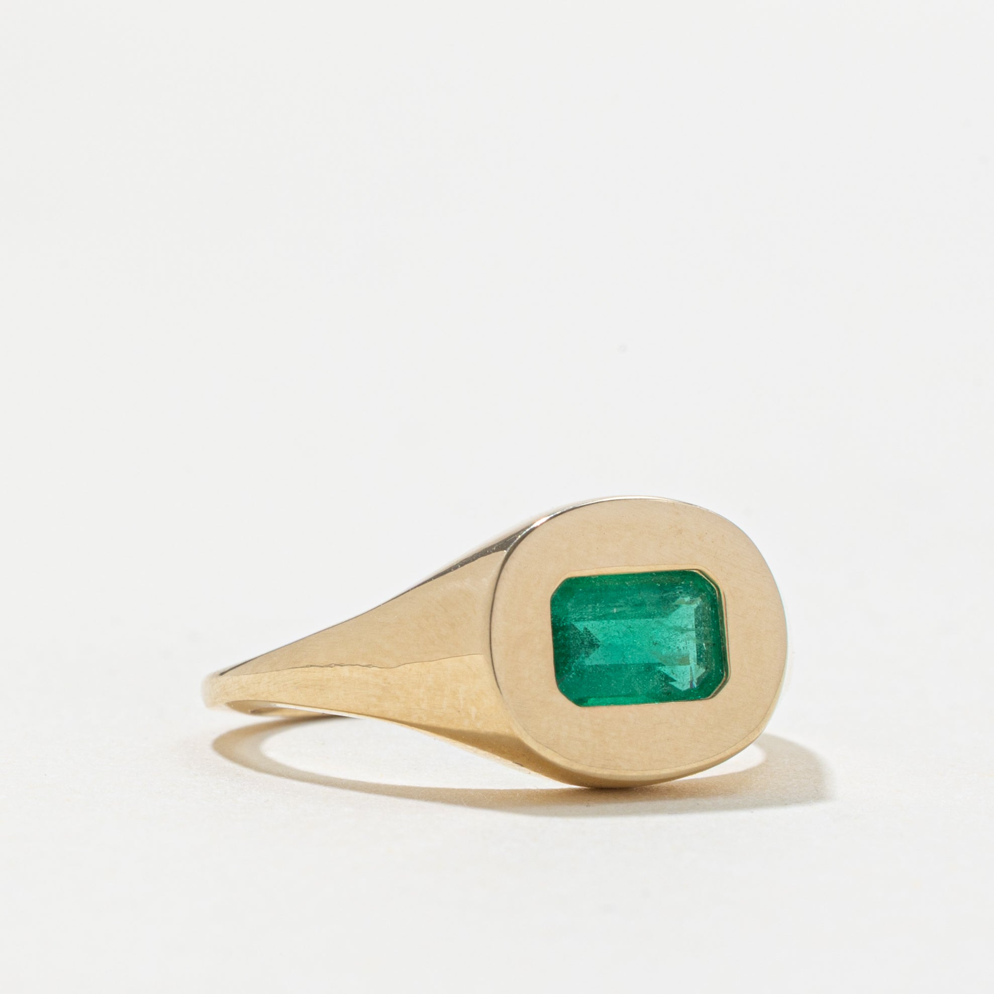 '100 Ways' 14k East West Emerald Signet Ring | 0.95ct | SZ 6.5