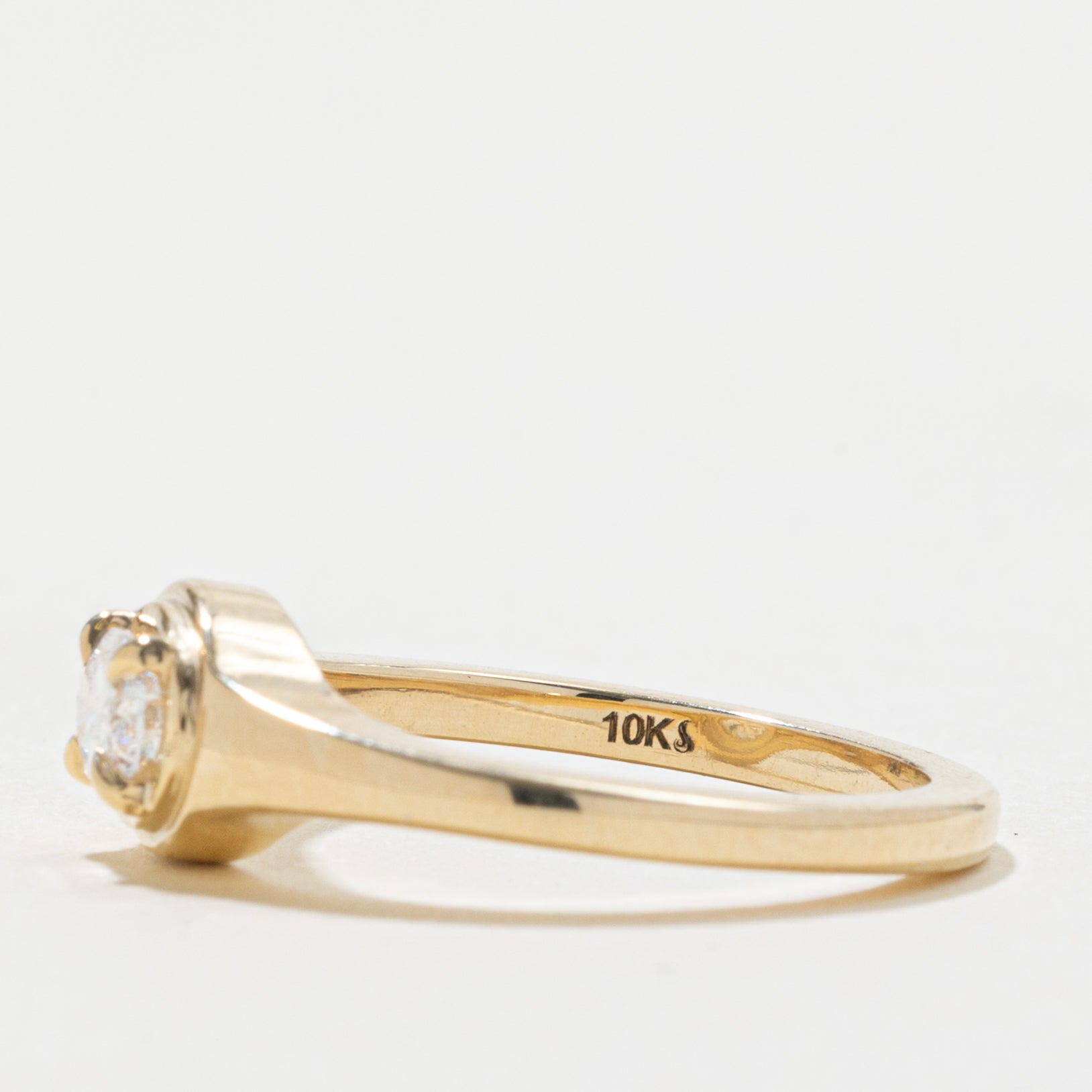 '100 Ways' 10k East West GIA Oval Diamond Signet Ring | 0.38ct | SZ 6.5