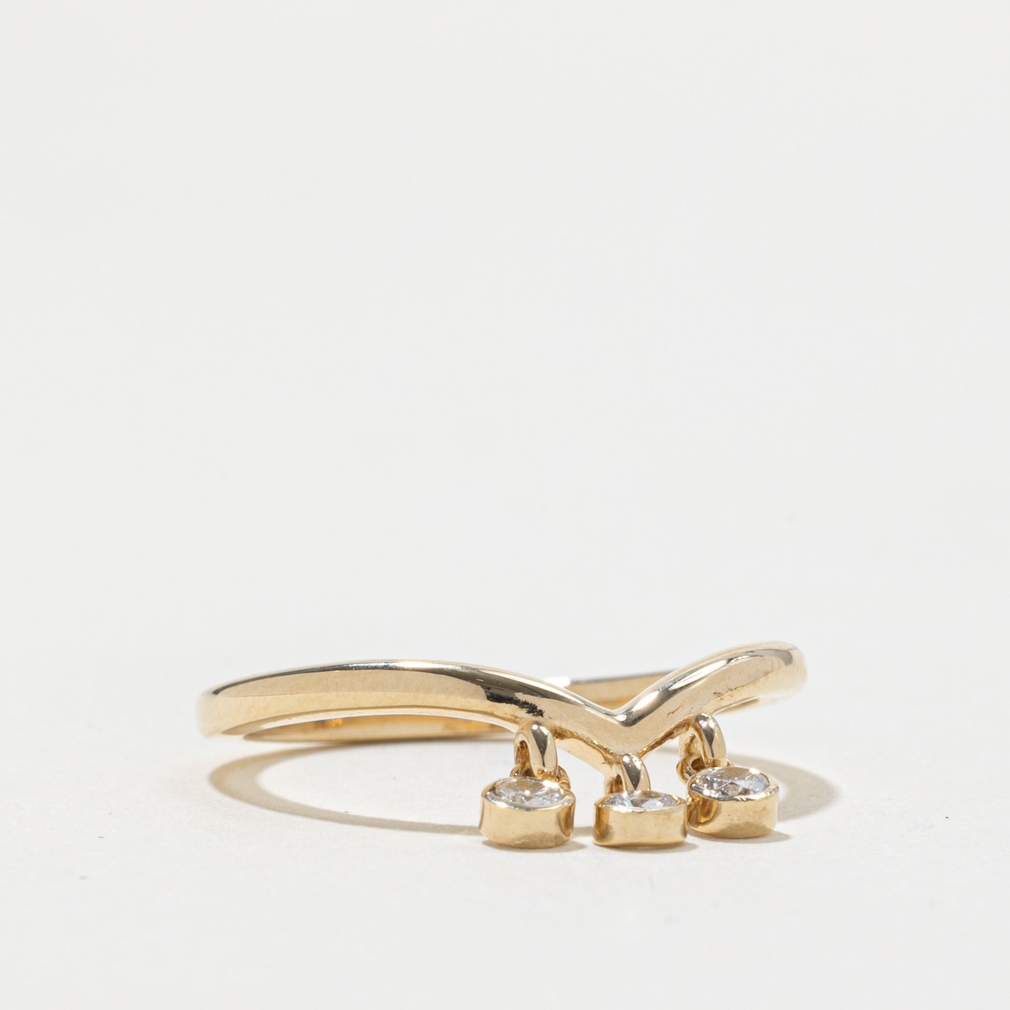 '100 Ways' 14k Diamond Chevron Dangle Band | 0.20ctw| SZ 7